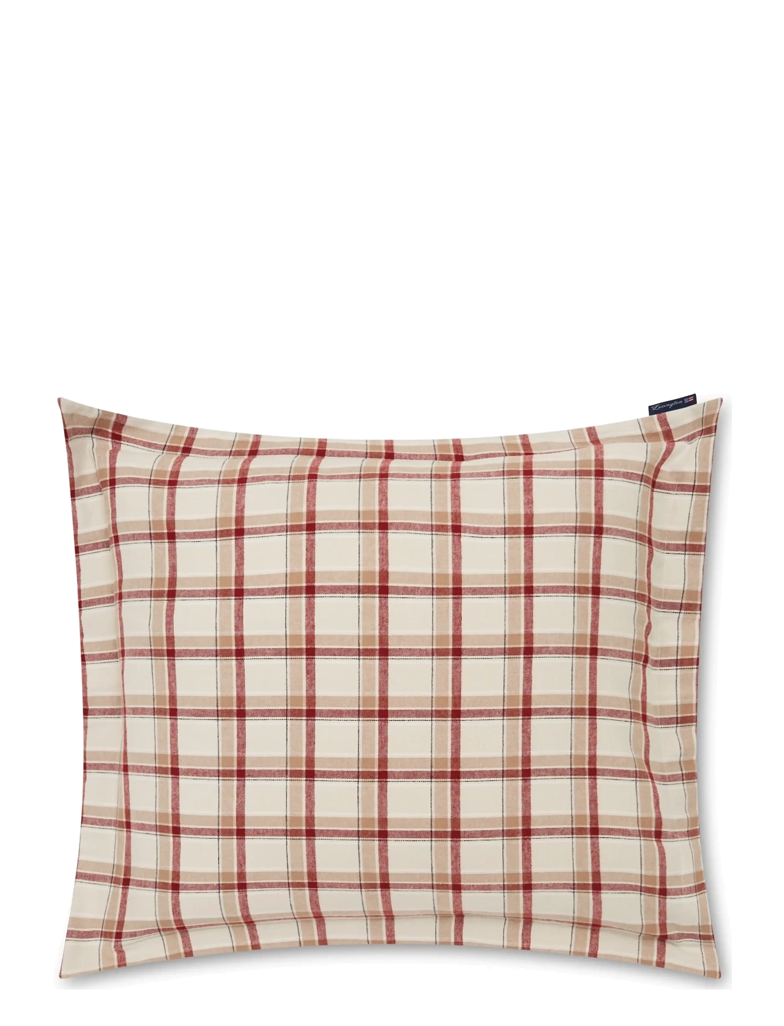 Lexington Home - Checked Cotton Flannel Pillowcase - beige/red - 1