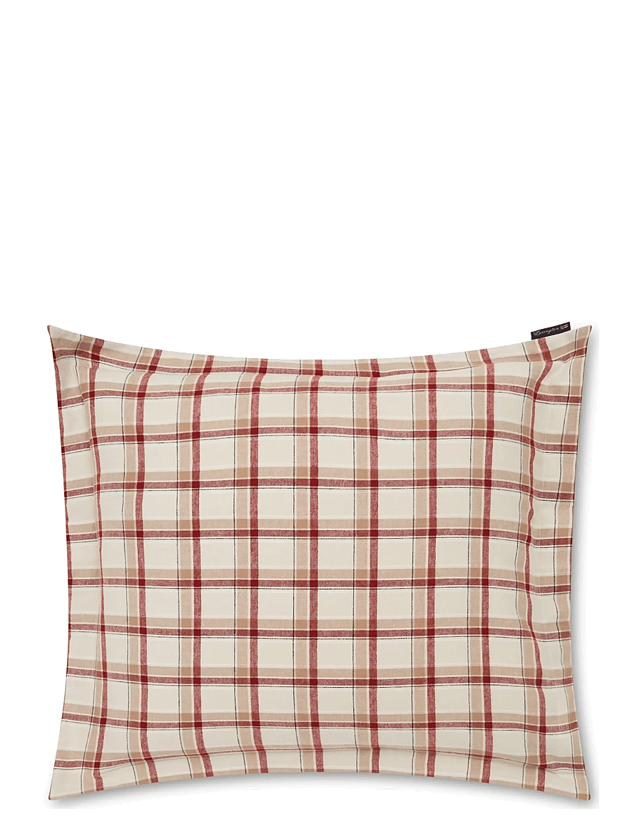 Lexington Home - Checked Cotton Flannel Pillowcase - beige/red - 1