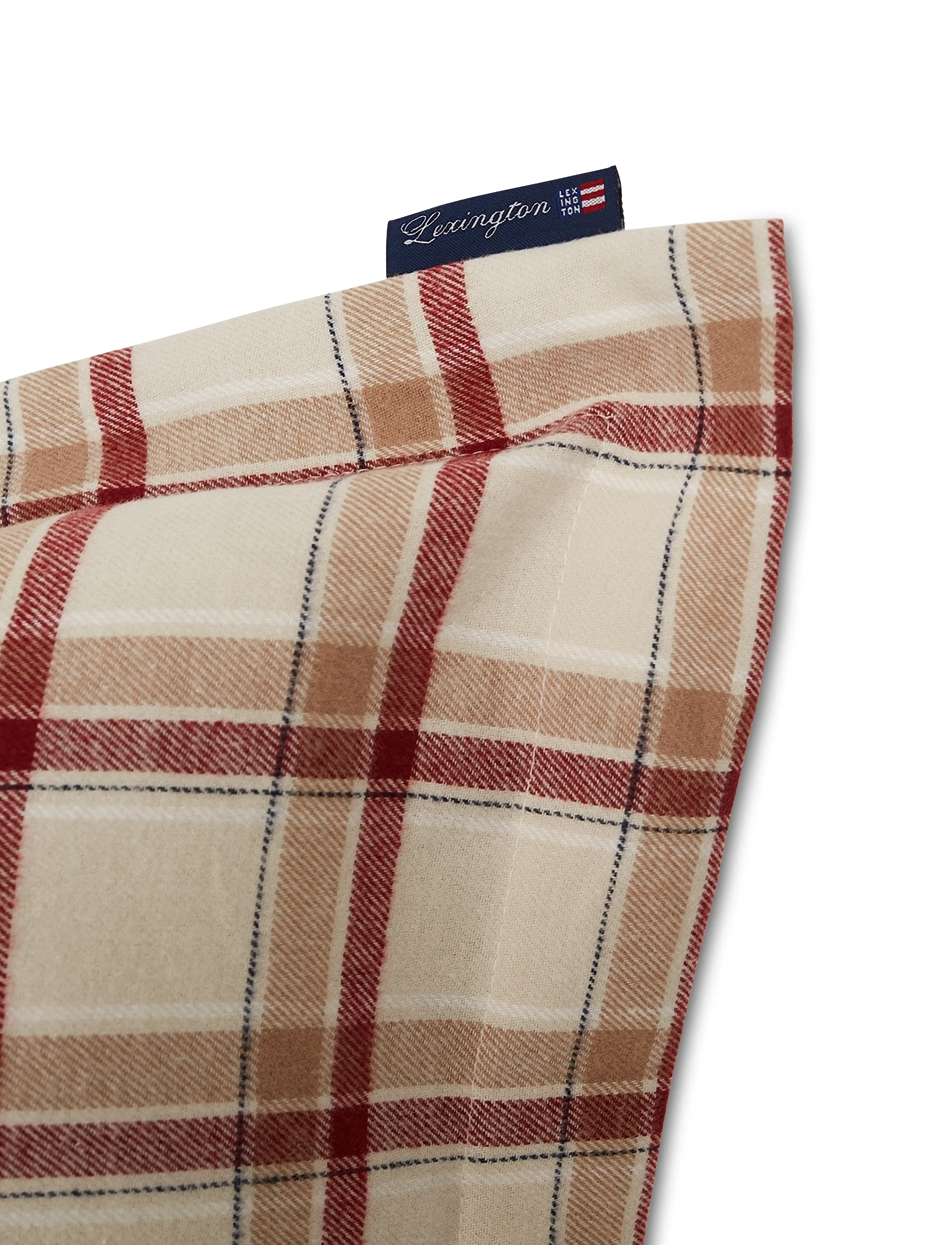 Lexington Home - Checked Cotton Flannel Pillowcase - beige/red - 2
