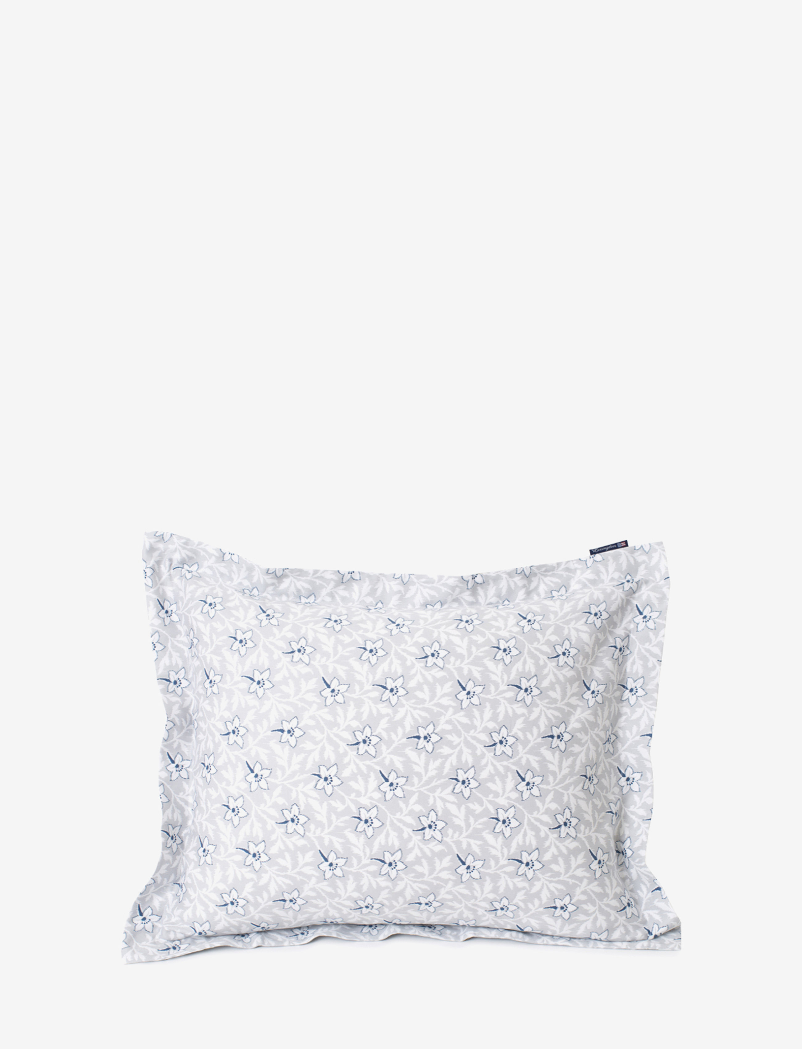 Lexington Home LtGray/Blue Flower Print Cotton Sateen Pillowcase - Pudebetræk - LT. GRAY/BLUE / grey