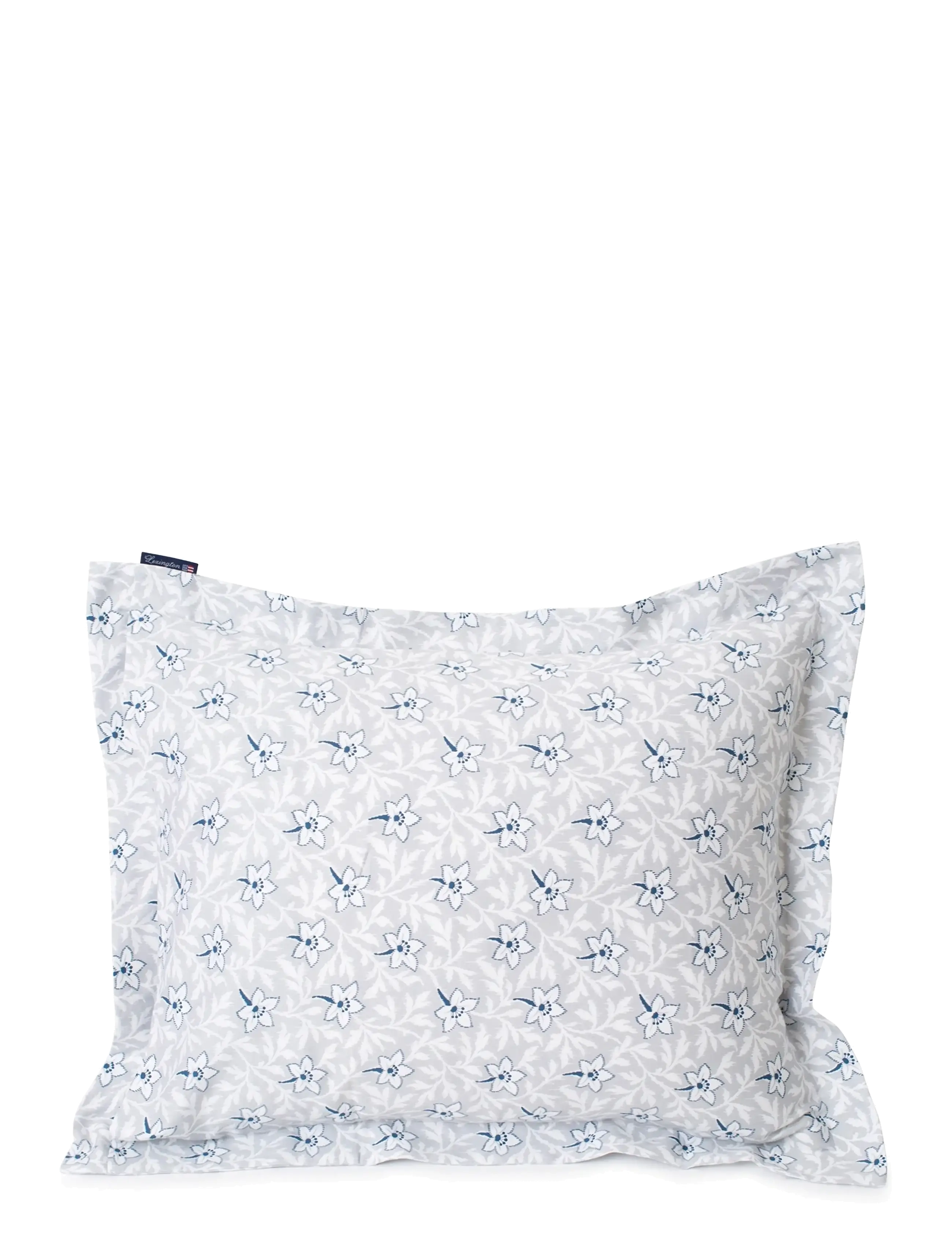 Lexington Home - LtGray/Blue Flower Print Cotton Sateen Pillowcase - lt. gray/blue - 1