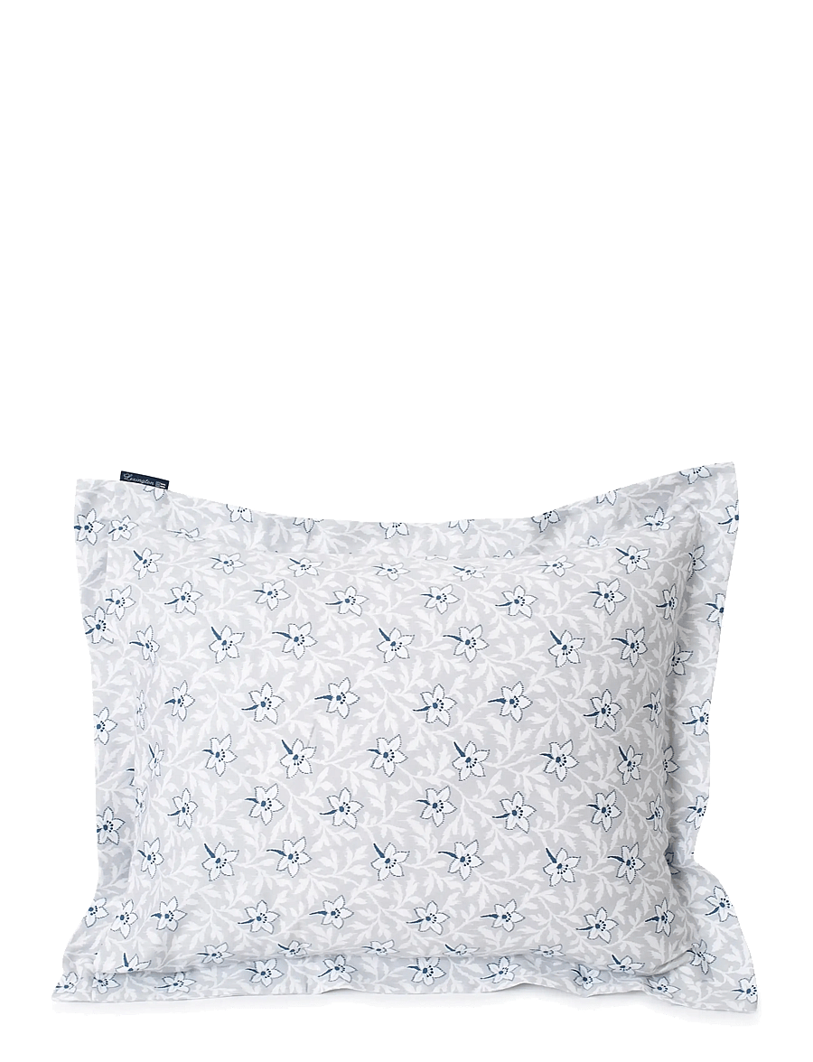Lexington Home - LtGray/Blue Flower Print Cotton Sateen Pillowcase - lt. gray/blue - 1