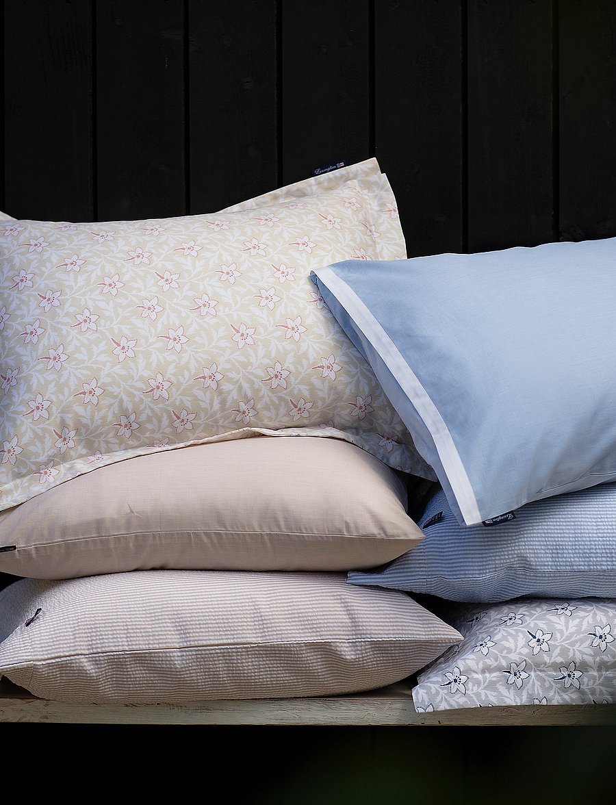 Lexington Home - LtGray/Blue Flower Print Cotton Sateen Pillowcase - lt. gray/blue - 3