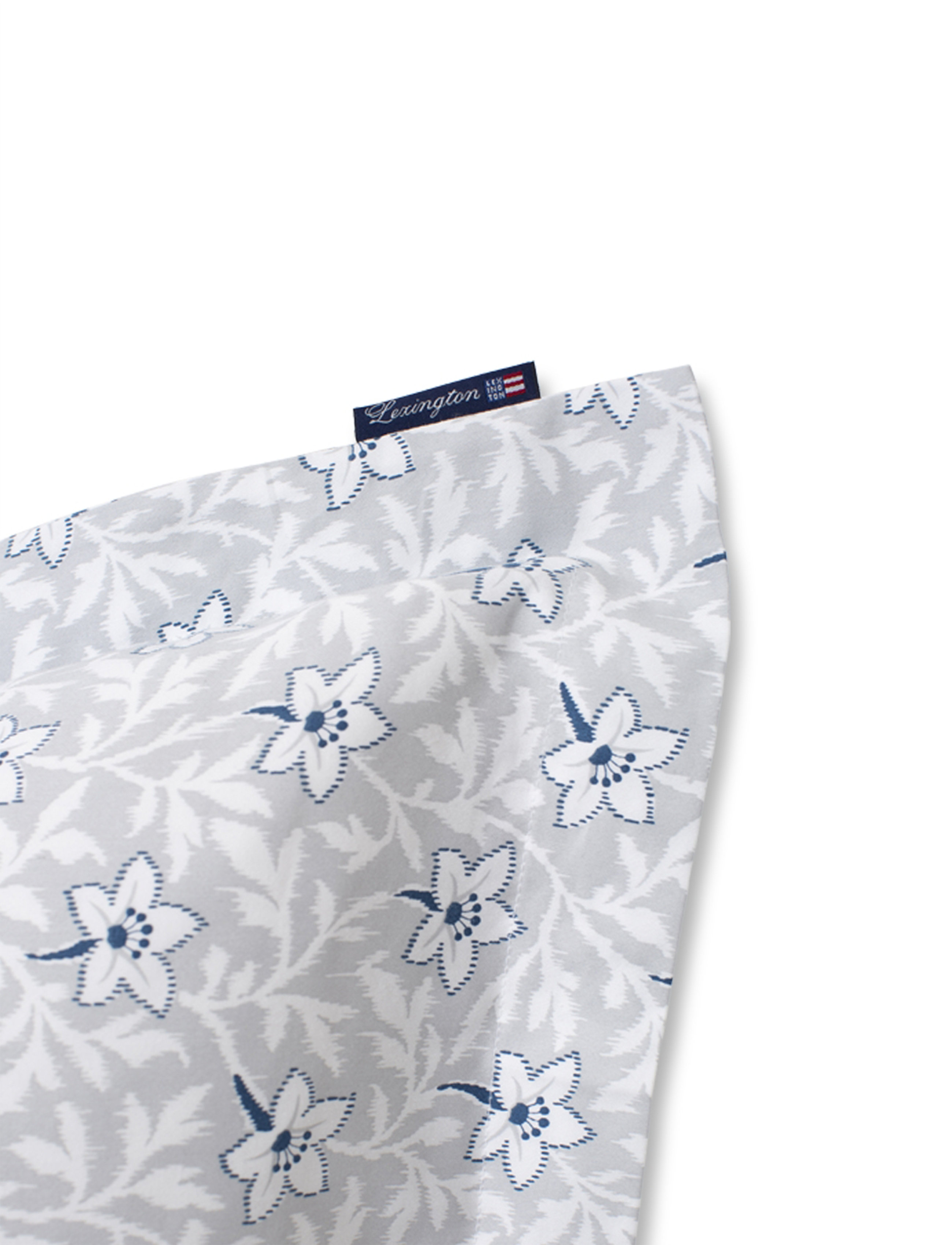 Lexington Home - LtGray/Blue Flower Print Cotton Sateen Pillowcase - lt. gray/blue - 2