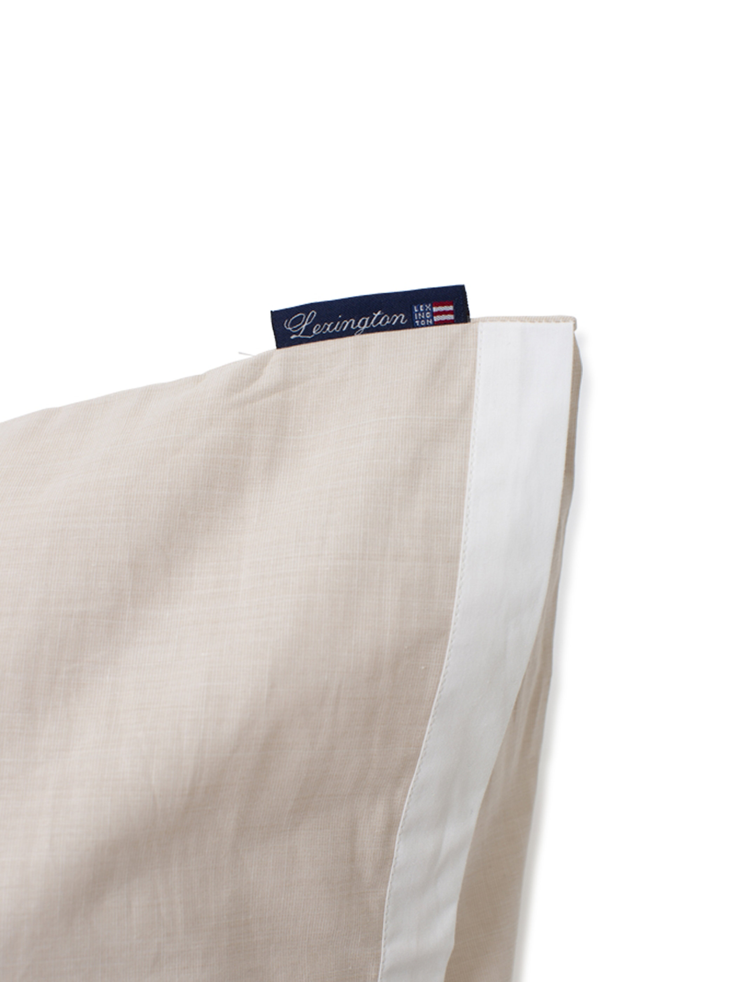 Lexington Home - Beige/White Contrast Cotton Chambray Pillowcase - beige/white - 1