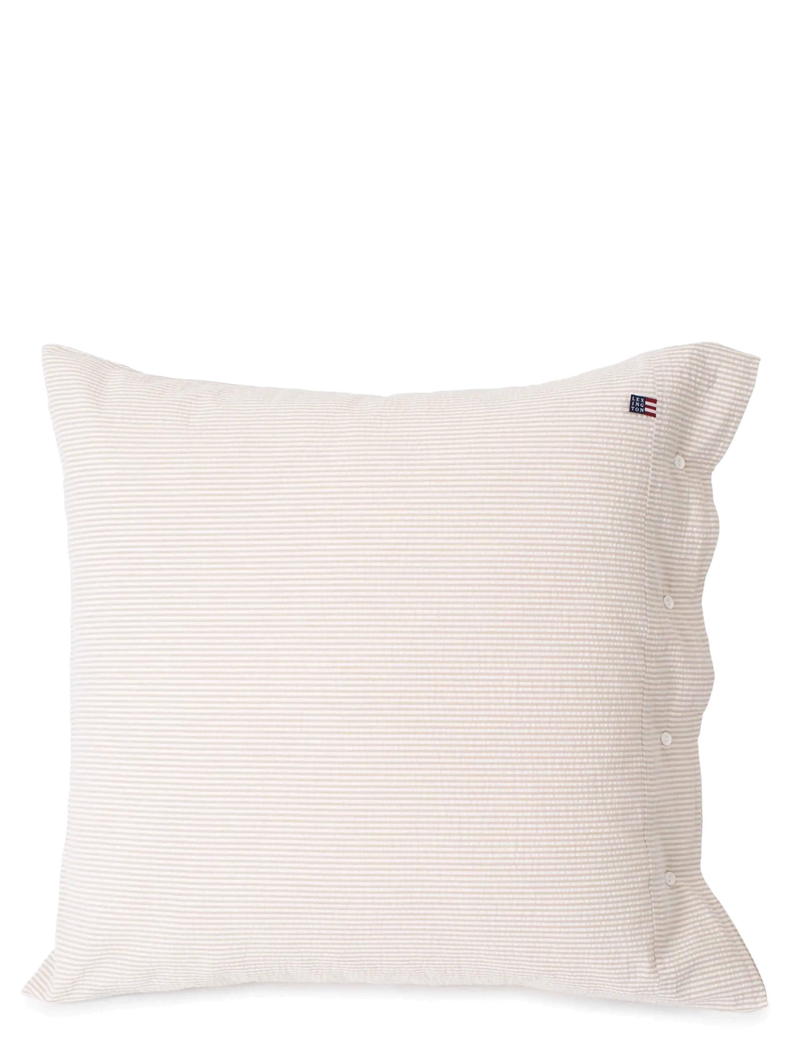 Lexington Home Beige/White Striped Cotton Seersucker Pillowcase - Tekstiler - BEIGE/WHITE / beige