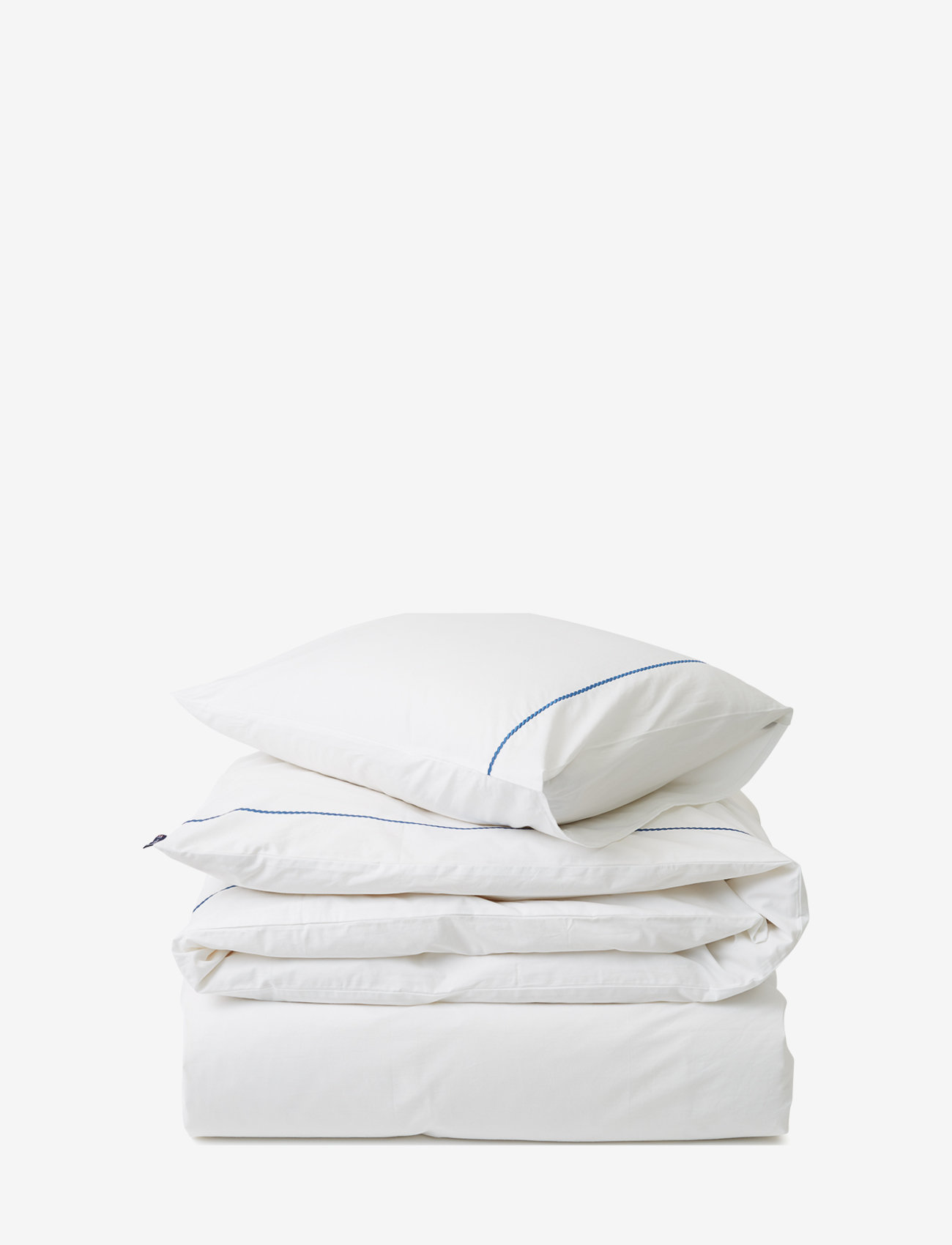 Lexington Home Rope Deco Embroidered Cotton Poplin Bed Set - Alle produkter - WHITE/BLUE / white