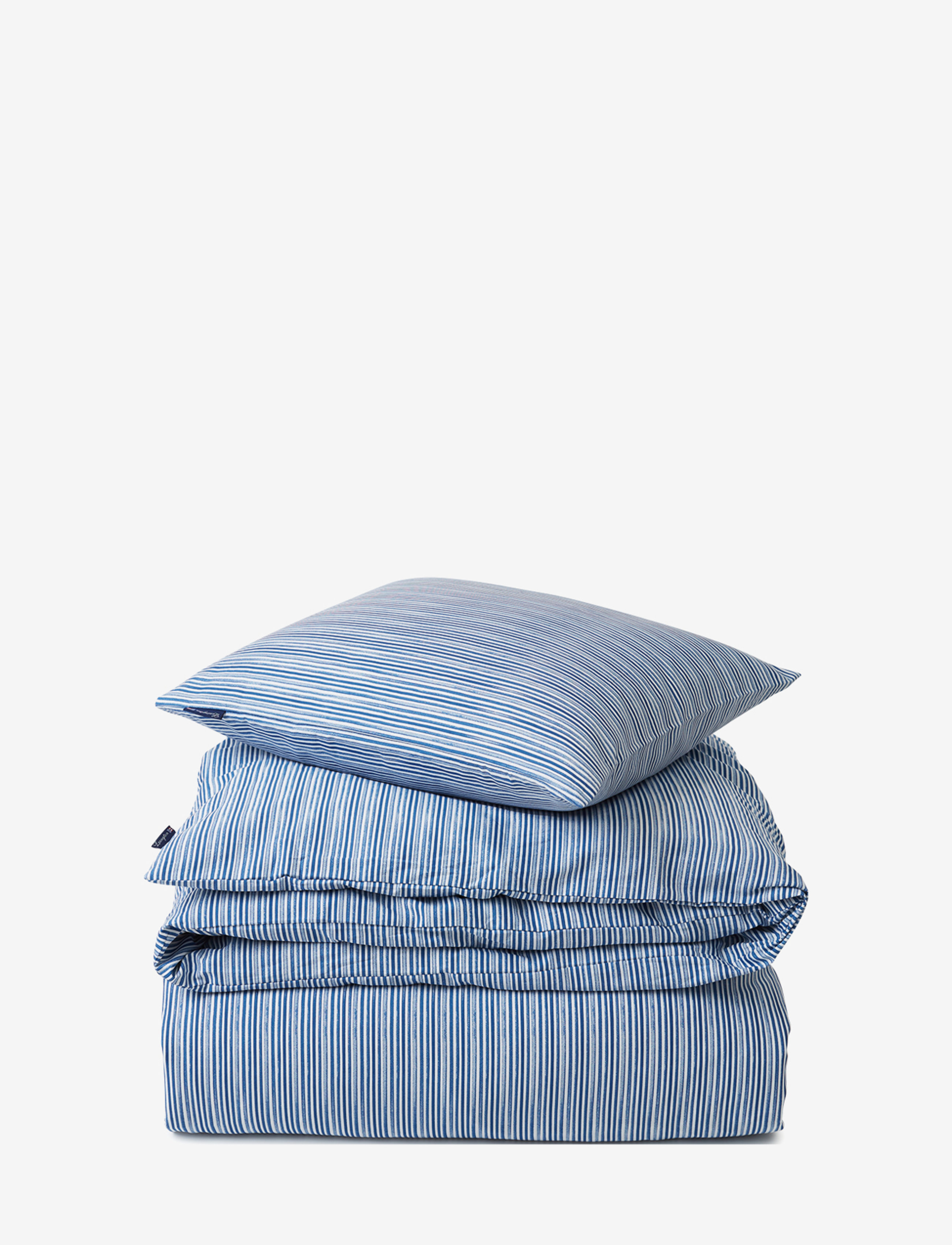 Lexington Home Blue Striped Organic Cotton Sateen Bed Set - Sengesæt - BLUE/WHITE / blue