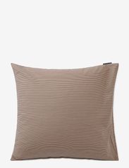 Beige/Dk Gray Striped Cotton Poplin Pillowcase - BEIGE/DK GRAY