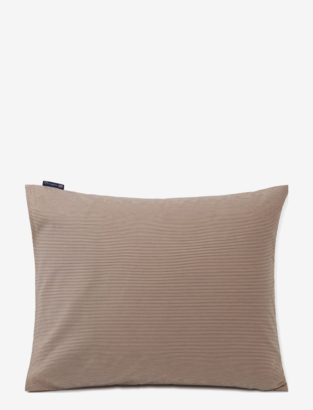 Lexington Home - Beige/Dk Gray Striped Cotton Poplin Pillowcase - kussenslopen - beige/dk gray - 1