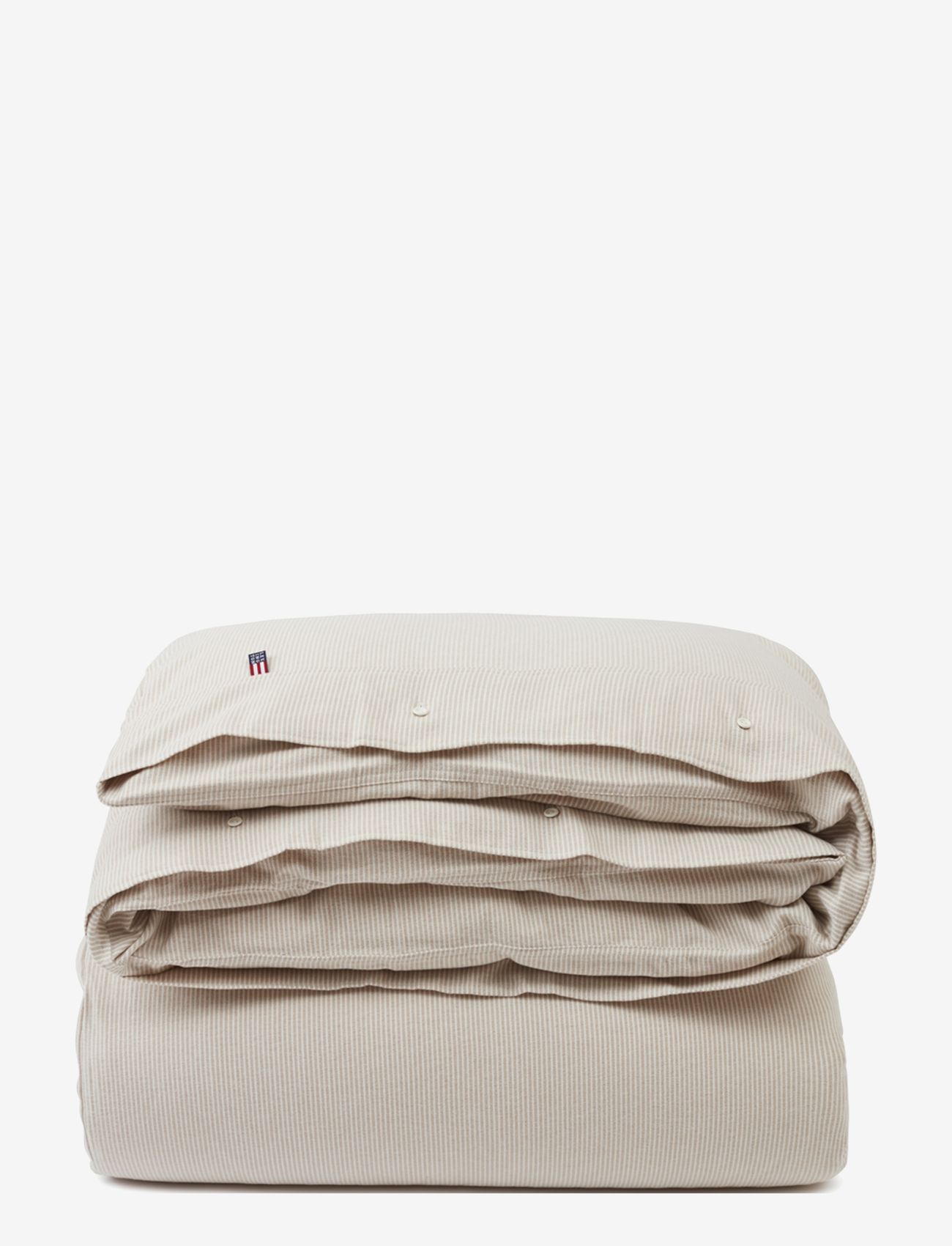 Lexington Home Striped Organic Cotton Flannel Duvet Cover - Bryllupsgaver - BEIGE/OFF WHITE / cream