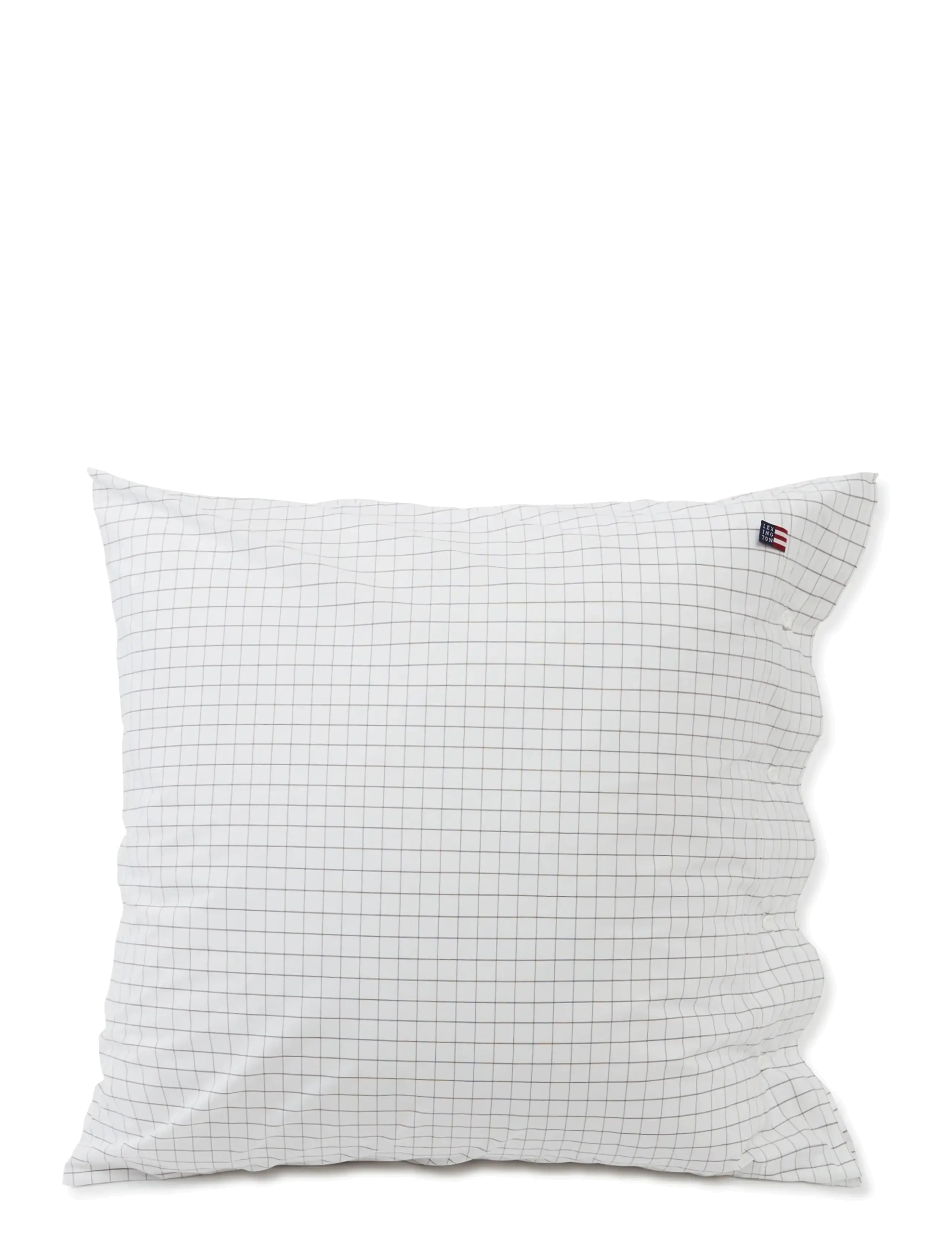 Lexington Home Checked Cotton Poplin Pillowcase - Pillow cases - WHITE/DK. GRAY / white