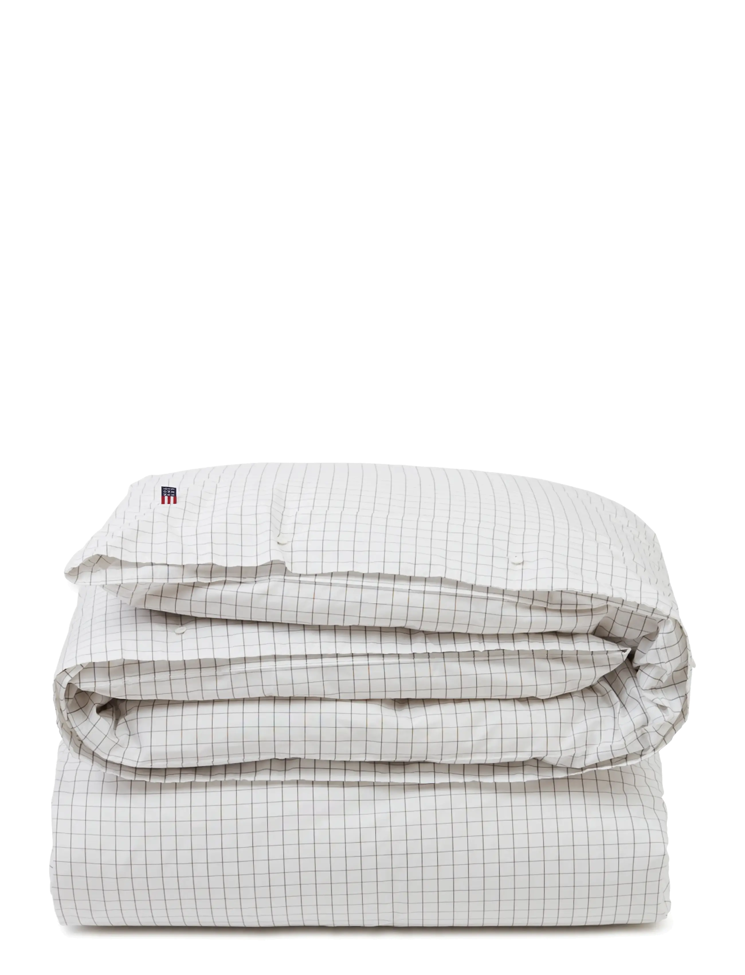 Lexington Home Checked Cotton Poplin Duvet Cover - Textilier - WHITE/DK. GRAY / white