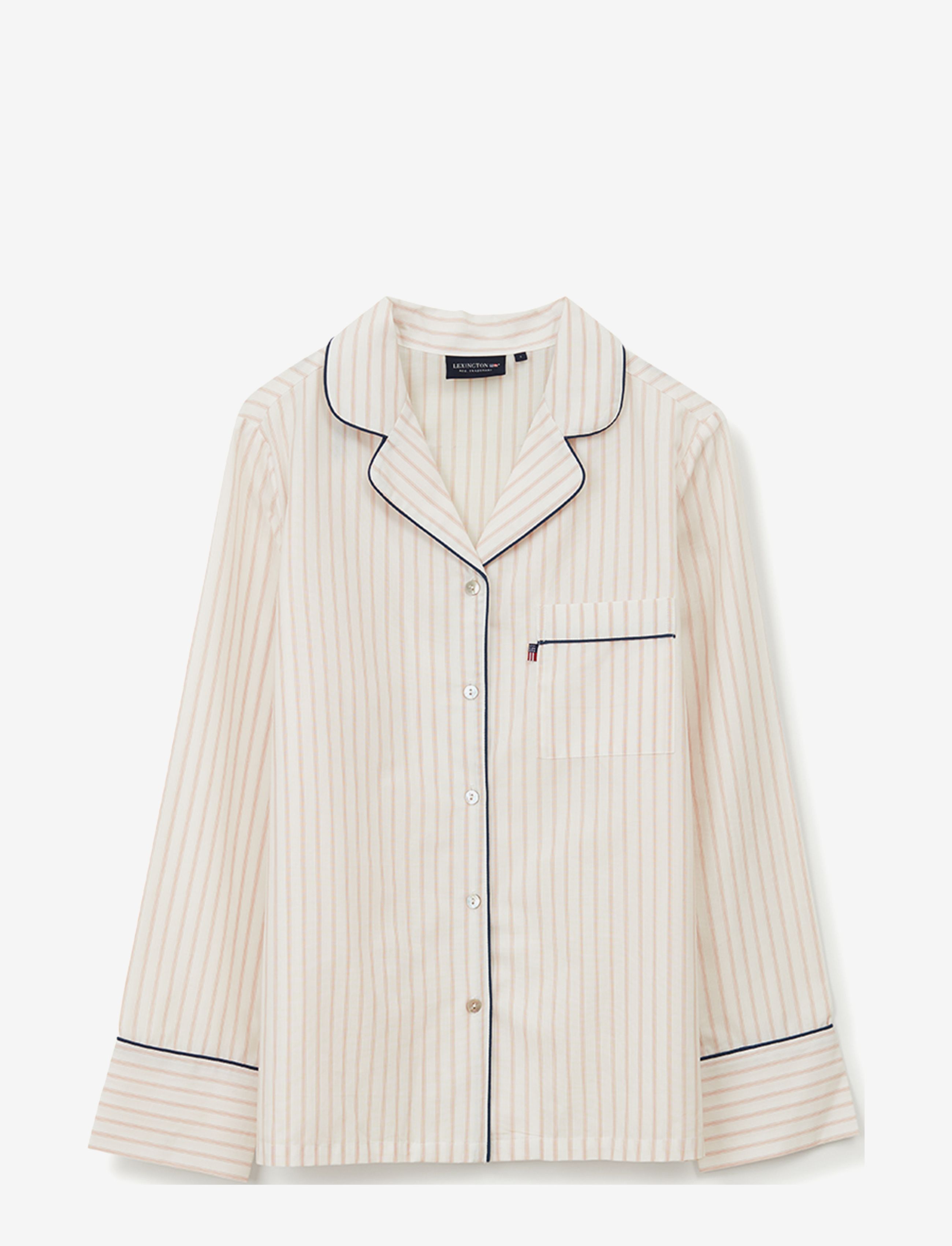 Lexington Home Samantha Organic Cotton/Lyocell Pajama Set - Undertøj - WHITE/PINK / cream