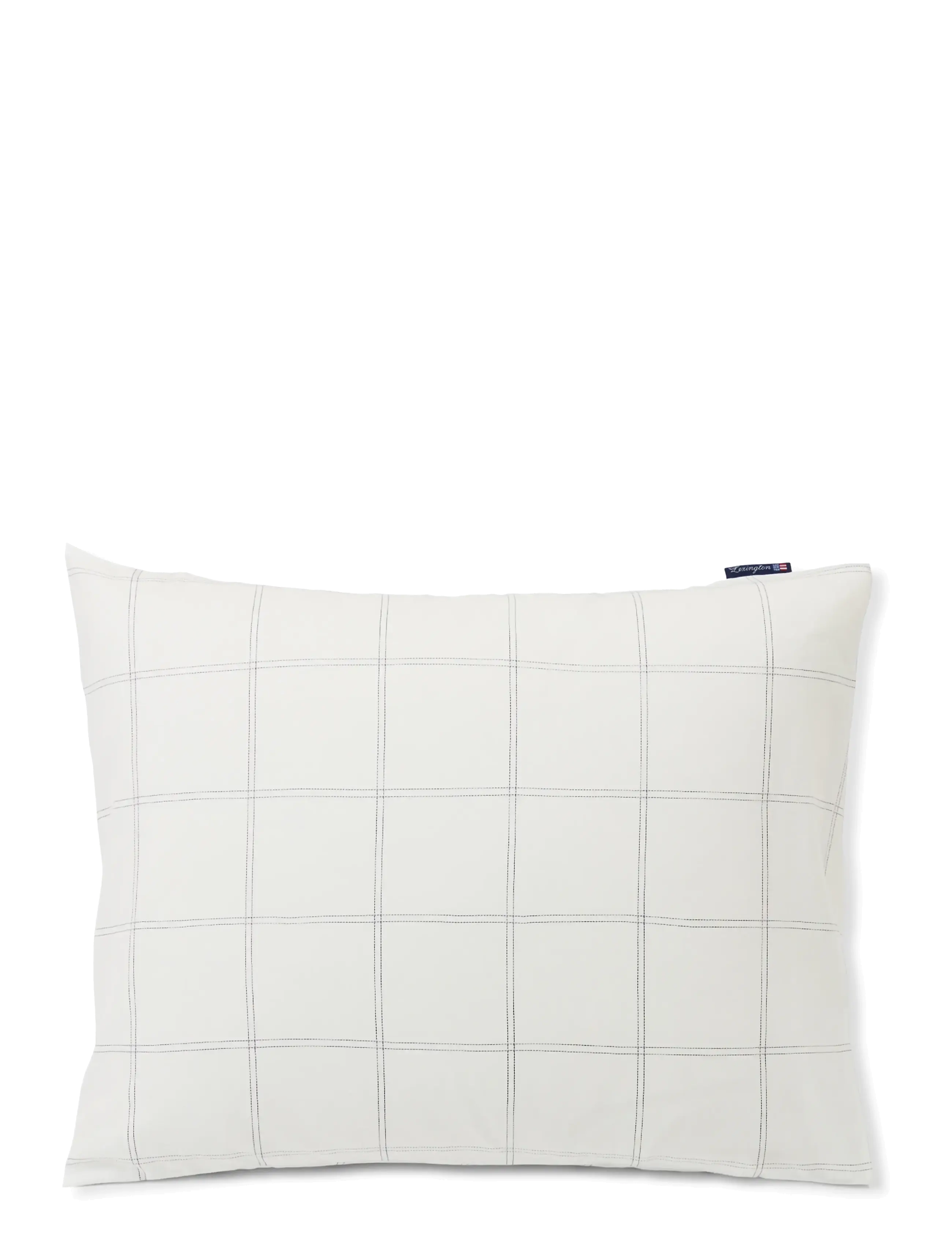 Lexington Home White/Dk Blue Checked Lyocell/Cotton Pillowcase - Pillow cases - OFF WHITE/DK BLUE / cream