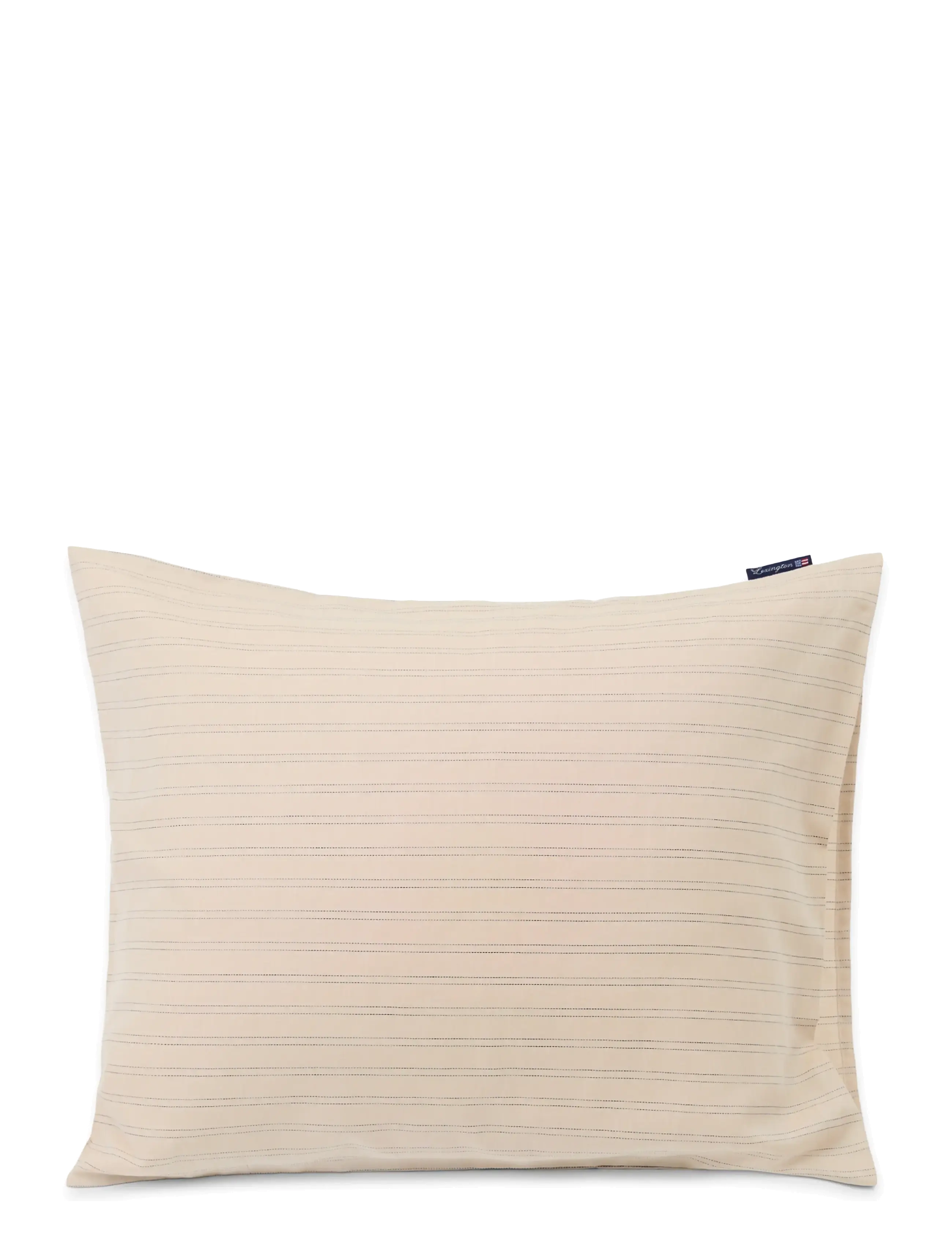 Lexington Home Beige/Dk Blue Striped Lyocell/Cotton Pillowcase - Tekstiler - LT BEIGE/DK BLUE / beige