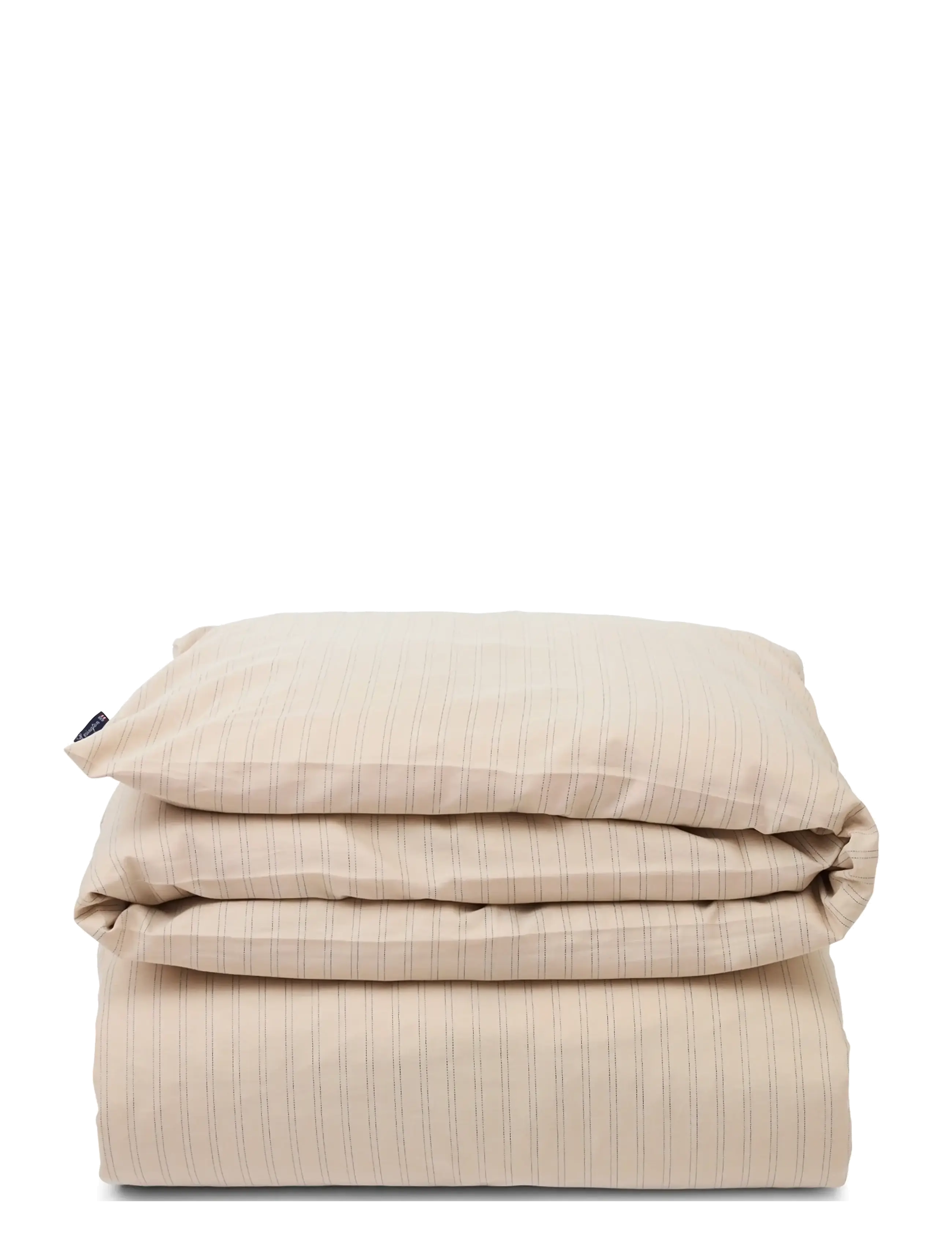 Lexington Home Beige/Dk Blue Striped Lyocell/Cotton Duvet Cover - Tekstiler - LT BEIGE/DK BLUE / beige