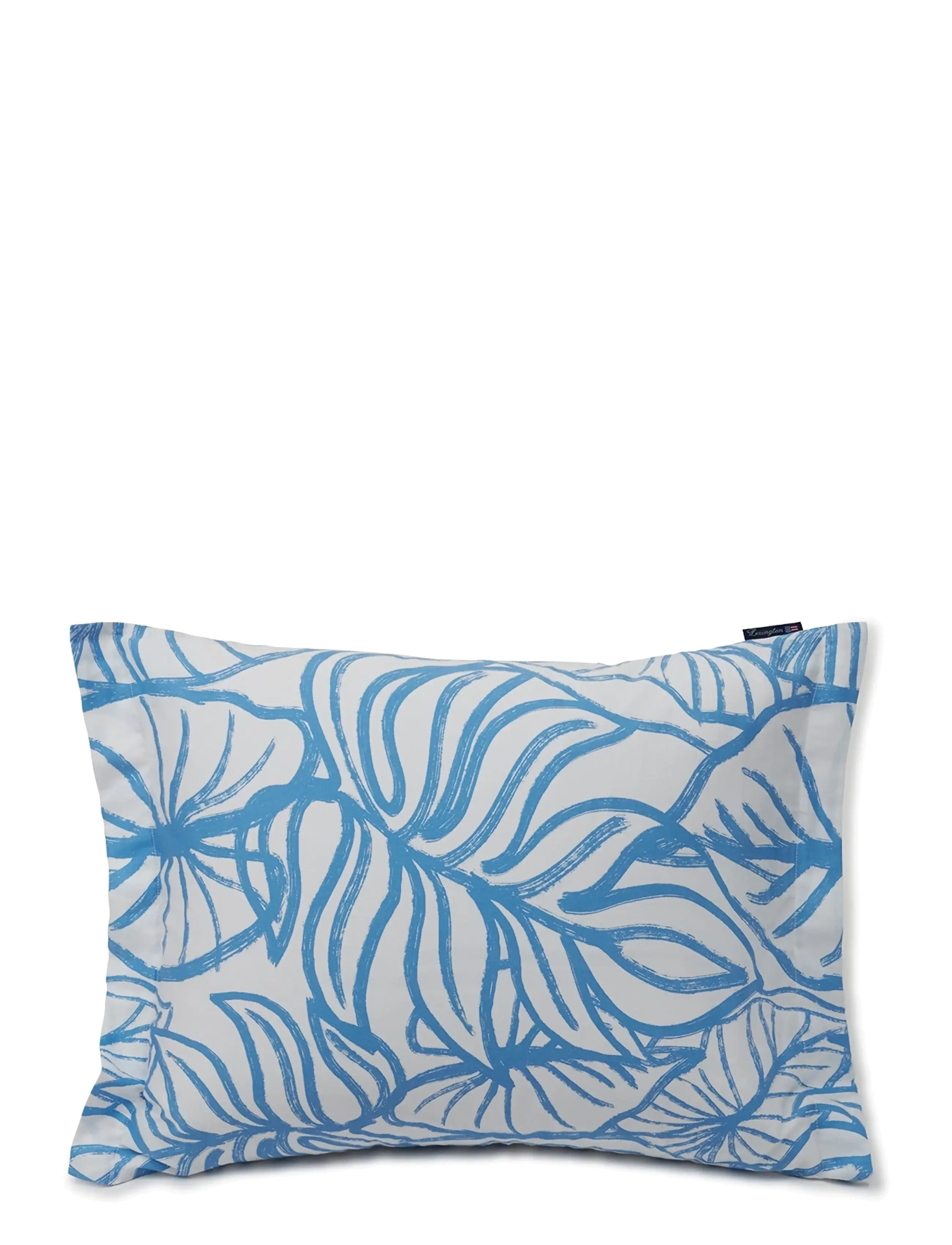 Lexington Home White/Blue Printed Cotton Sateen Pillowcase - Tekstiilid - WHITE/BLUE / blue