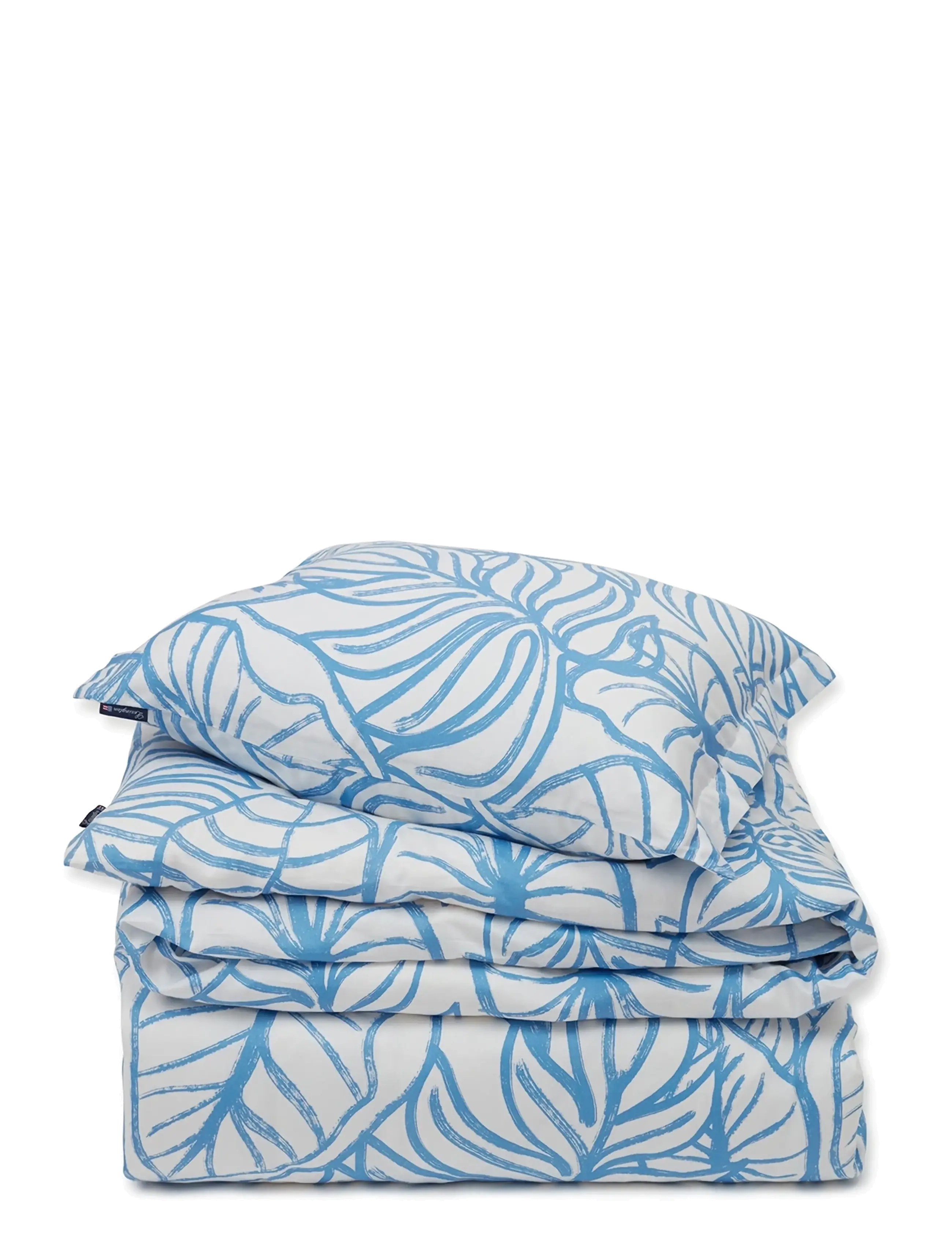 Lexington Home White/Blue Printed Cotton Sateen Bed Set - Tekstiler - WHITE/BLUE / white