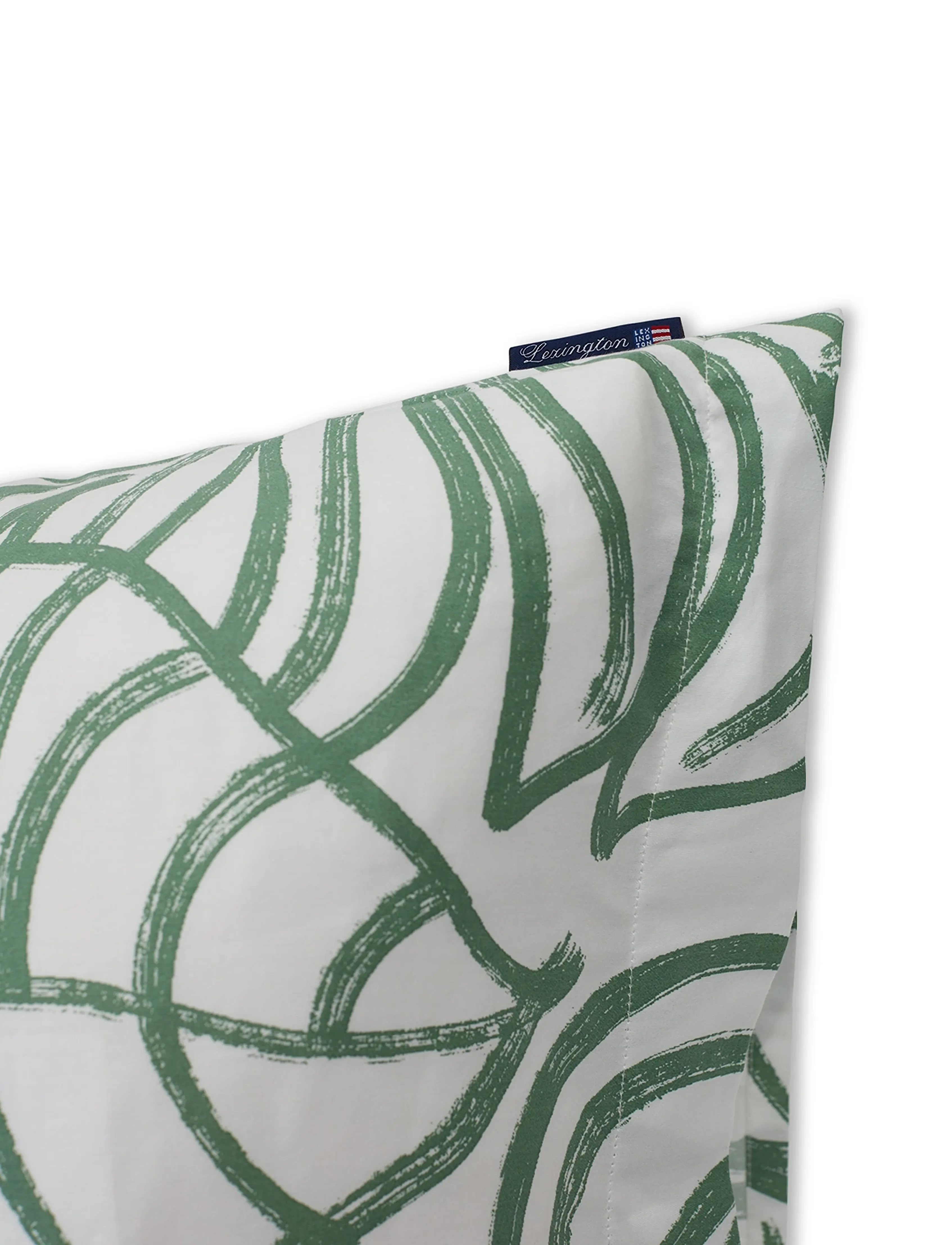 Lexington Home - White/Green Printed Cotton Sateen Pillowcase - white/green - 2
