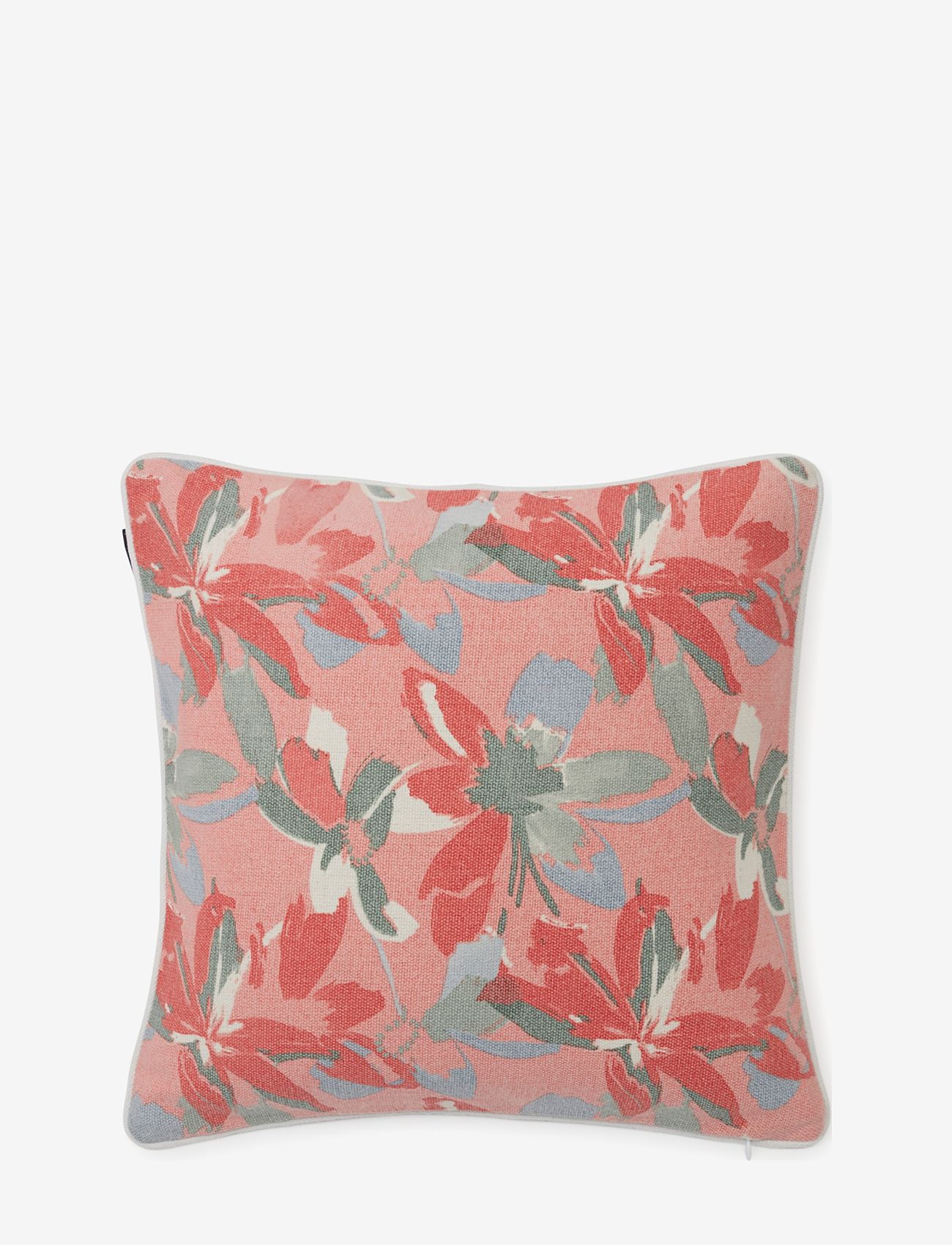 Lexington Home - Flower Printed Recycled Cotton Canvas Pillow Cover - padjakatted - coral/blue - 1