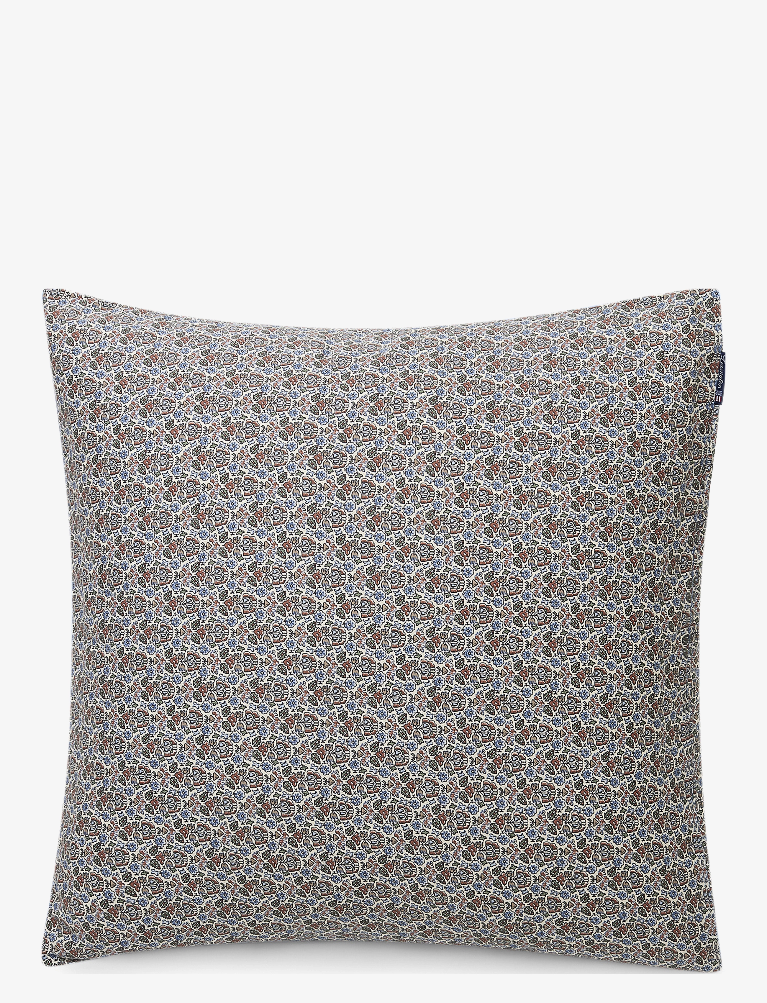 Printed Flowers Cotton Sateen Pillowcase - BEIGE MULTI