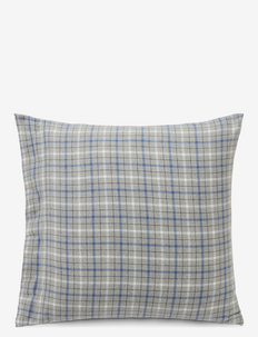 Gray/Blue Checked Cotton Flannel Pillowcase, Lexington Home
