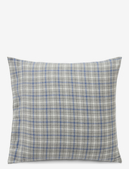 Gray/Blue Checked Cotton Flannel Pillowcase - GRAY MELANGE/BLUE/WHITE