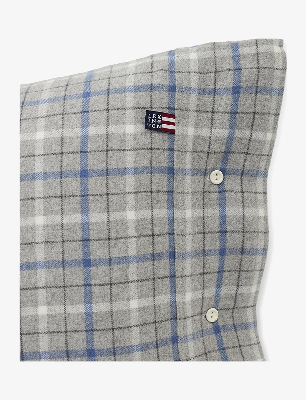 Lexington Home - Gray/Blue Checked Cotton Flannel Pillowcase - nach preis einkaufen - gray melange/blue/white - 1