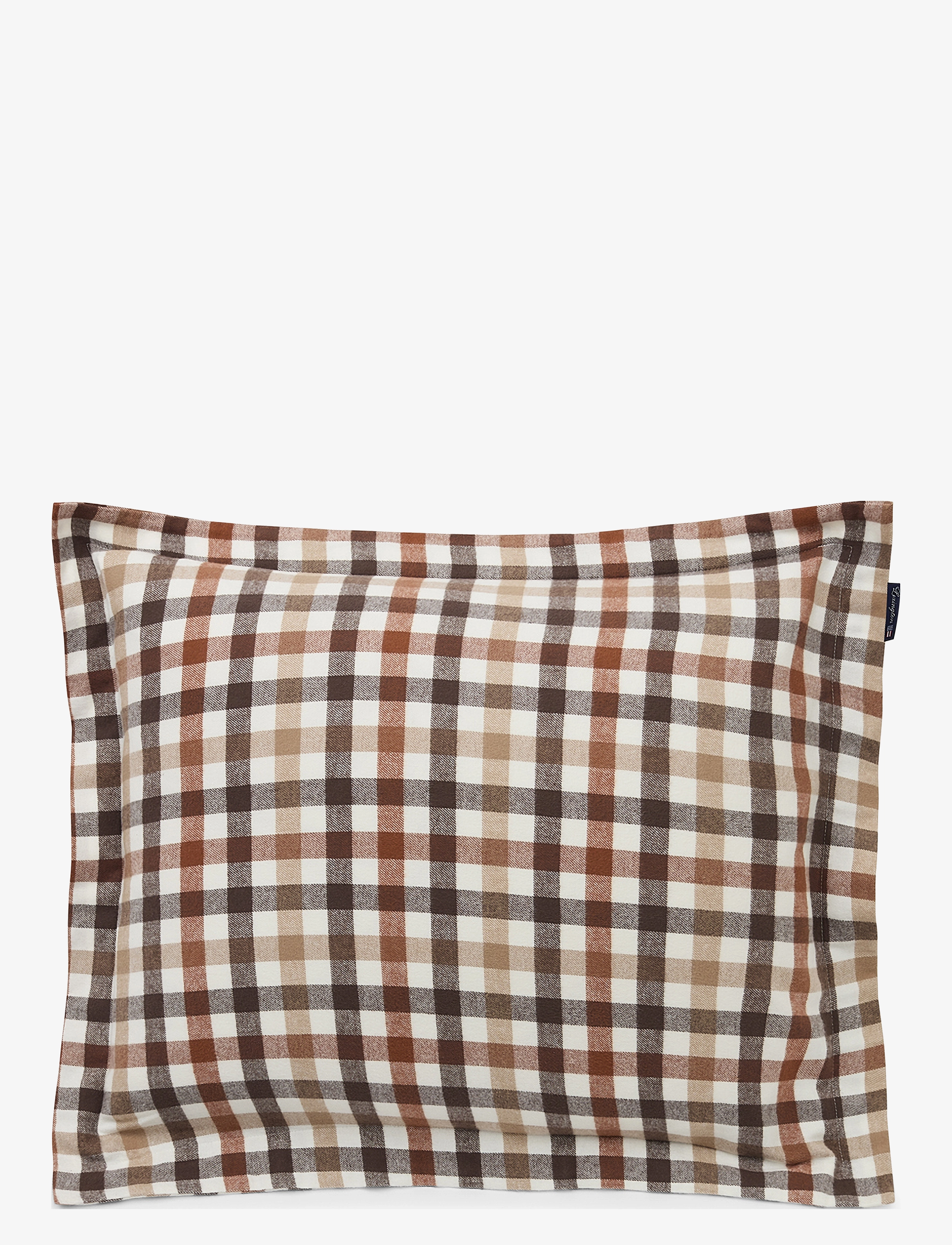 Lexington Home Rust Brown/White Checked Cotton Flannel Pillowcase - Tekstiler - RUSTIC BROWN/OFF WHITE / multi