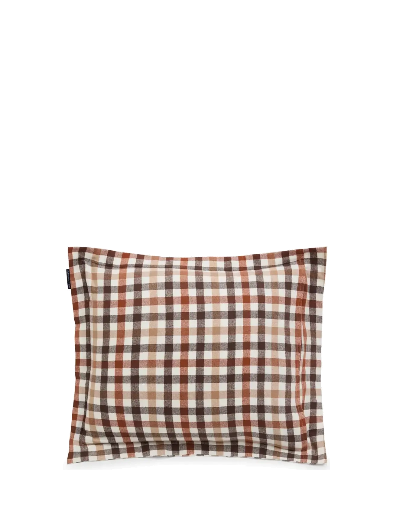 Lexington Home - Rust Brown/White Checked Cotton Flannel Pillowcase - rustic brown/off white - 1