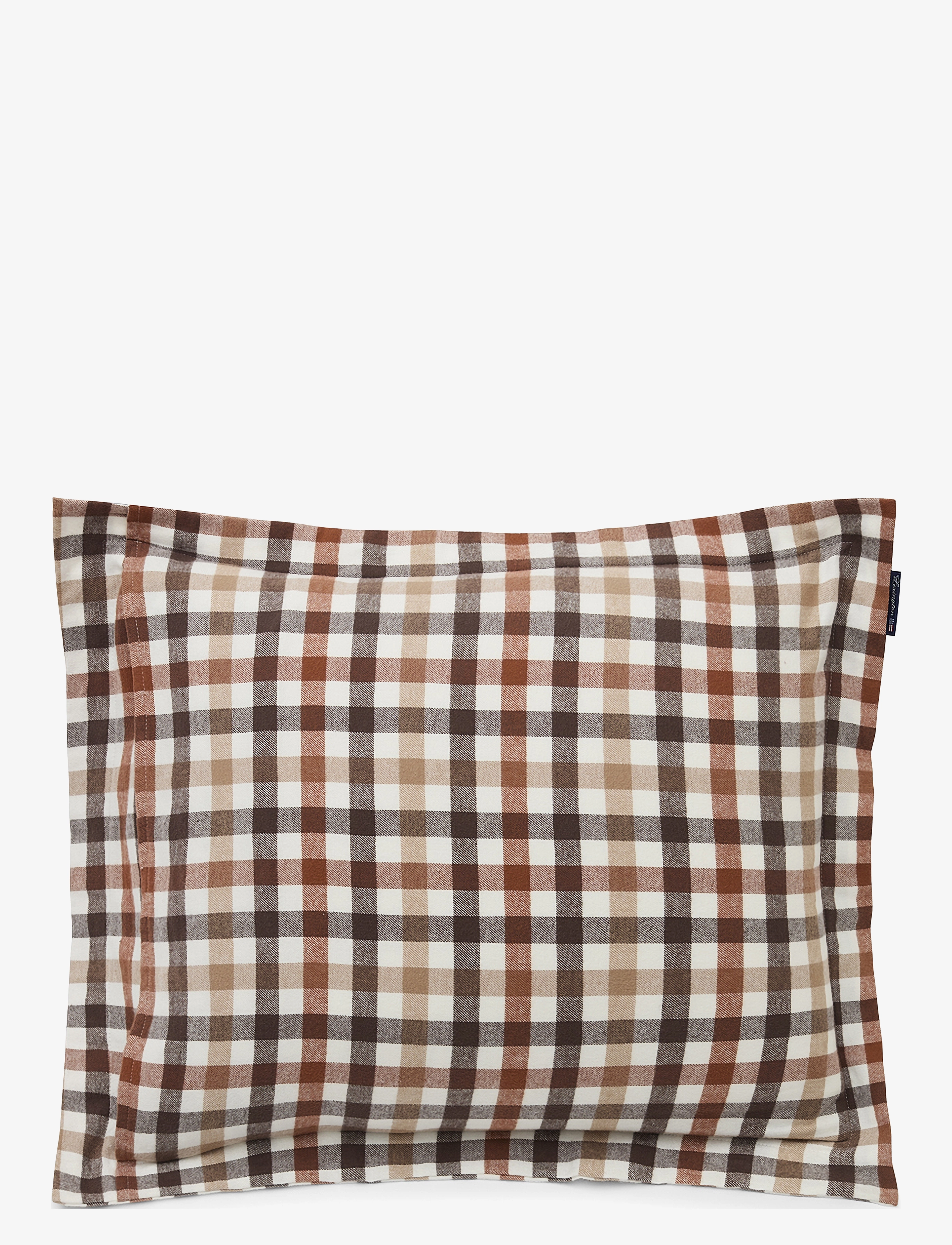 Lexington Home - Rust Brown/White Checked Cotton Flannel Pillowcase - rustic brown/off white - 2