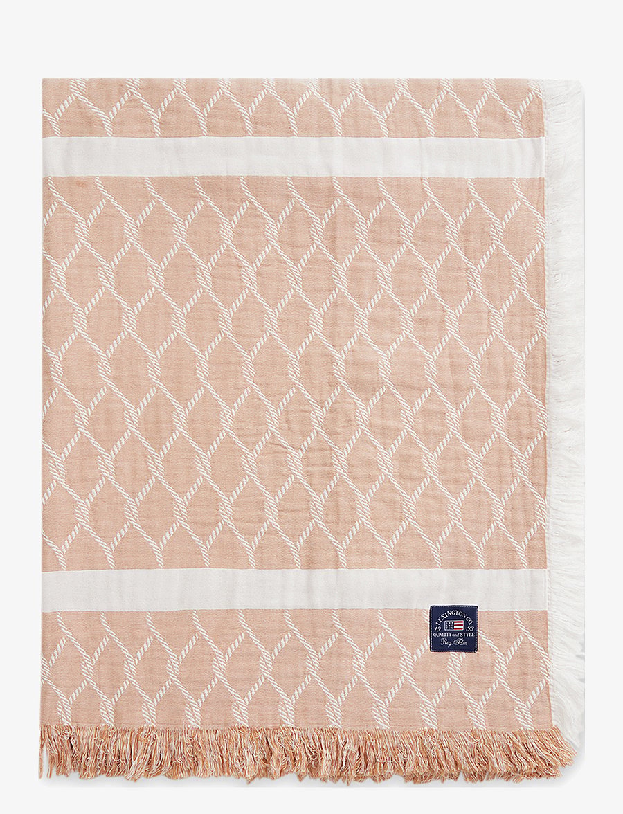 Lexington Home - Striped Rope Structured Cotton Bedspread - beige/white - 1