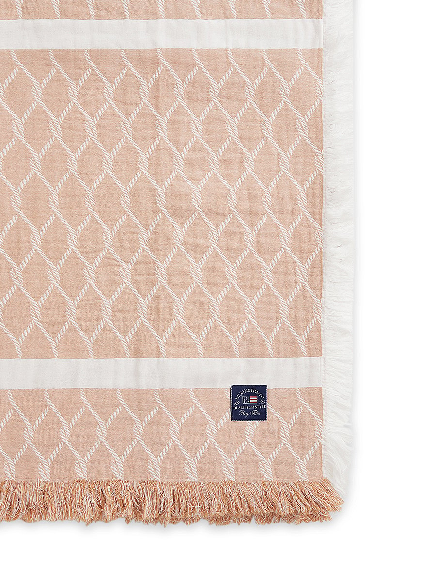 Lexington Home - Striped Rope Structured Cotton Bedspread - beige/white - 0
