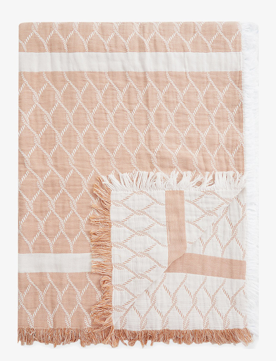Lexington Home - Striped Rope Structured Cotton Bedspread - beige/white - 2