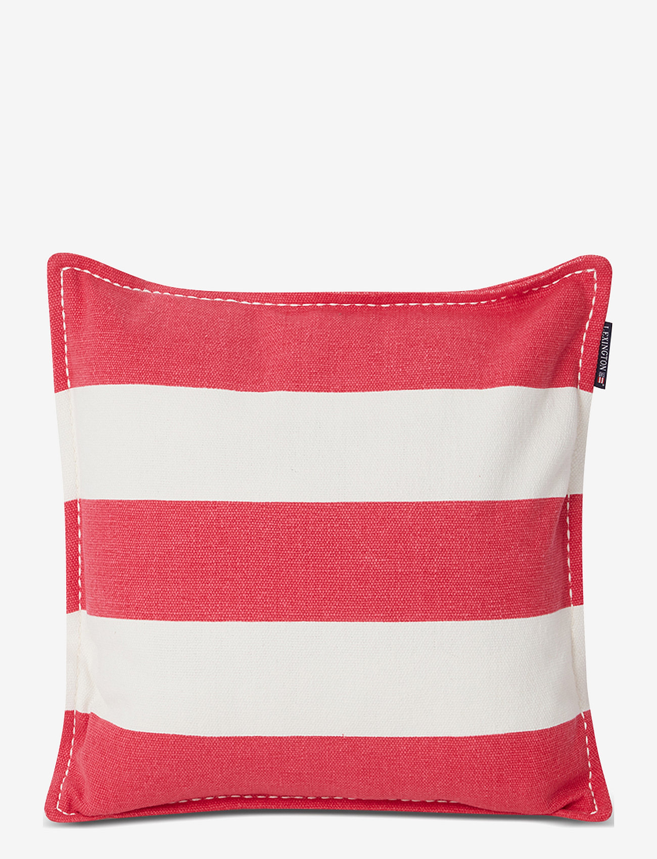 Lexington Home - Block Stripe Printed Recycled Cotton Pillow Cover - dekoratīvas spilvendrānas - cerise/white - 0