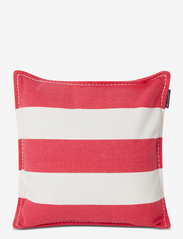 Block Stripe Printed Recycled Cotton Pillow Cover - CERISE/WHITE