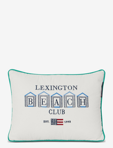 Beach Club Small Embroidered Organic Cotton Pillow, Lexington Home
