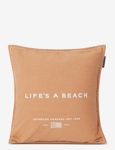 Life´s A Beach Embroidered Cotton Pillow Cover, Lexington Home