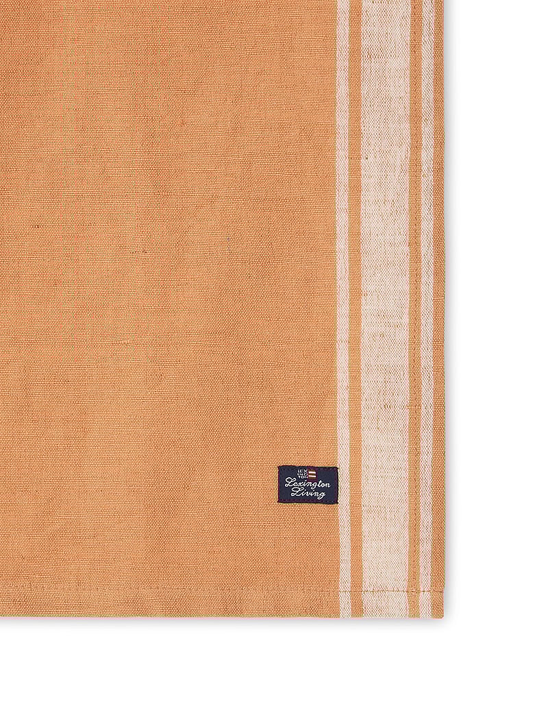 Lexington Home - Linen Cotton Napkin with Side Stripes - linased ja puuvillased salvrätikud - beige/white - 2