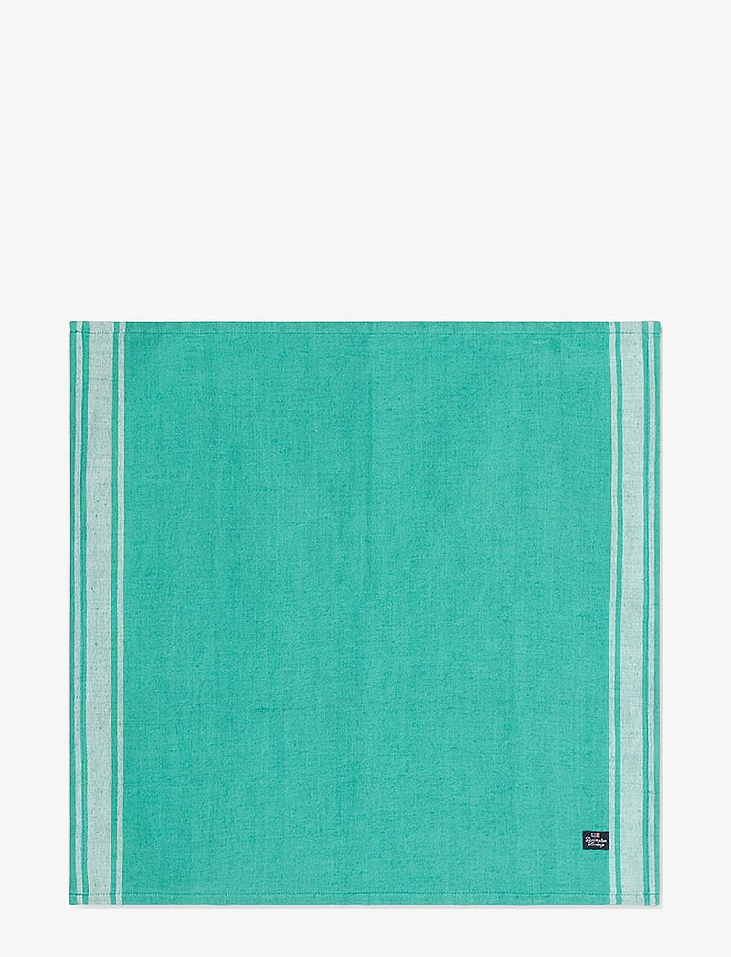 Lexington Home - Linen Cotton Napkin with Side Stripes - linased ja puuvillased salvrätikud - green/white - 0