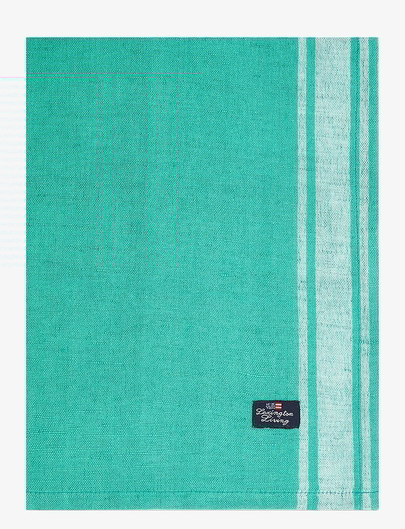 Lexington Home - Linen Cotton Napkin with Side Stripes - linased ja puuvillased salvrätikud - green/white - 1