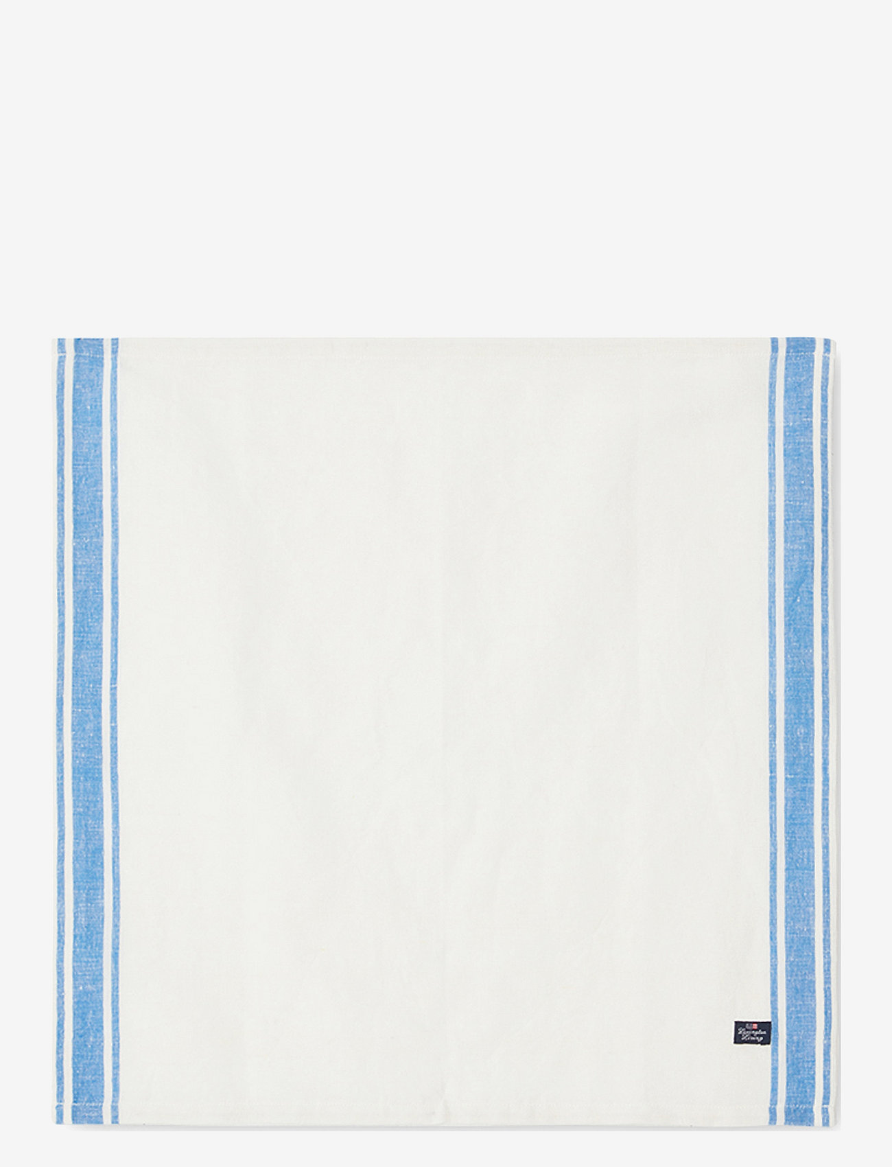 Lexington Home - Linen Cotton Napkin with Side Stripes - kankaiset lautasliinat - white/blue - 0