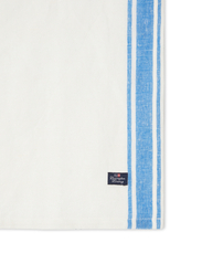 Lexington Home - Linen Cotton Napkin with Side Stripes - kankaiset lautasliinat - white/blue - 2