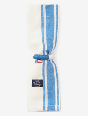 Lexington Home - Linen Cotton Napkin with Side Stripes - kankaiset lautasliinat - white/blue - 1