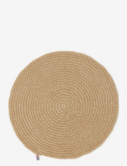 Round Recycled Paper Straw Placemat - NATURAL