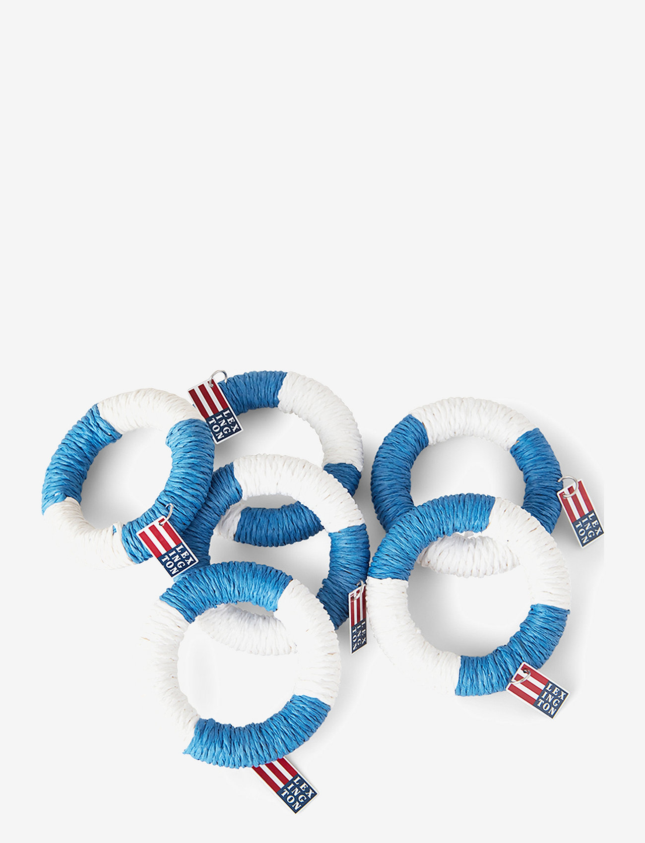 Lexington Home - Recycled Paper Straw Napkin Ring - najniższe ceny - white/blue - 1