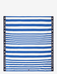 Striped Cotton Terry Family Beach Towel - BLUE/WHITE
