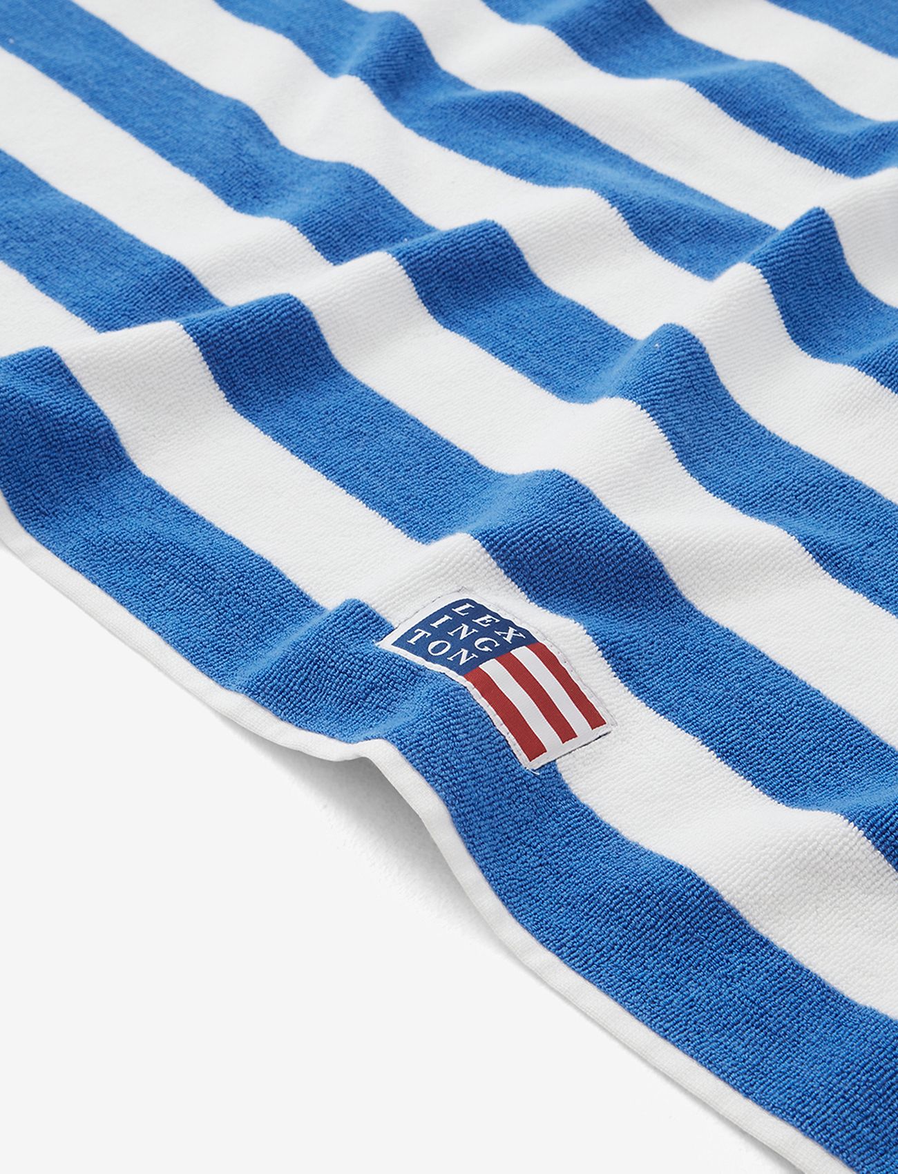 Lexington Home - Striped Cotton Terry Family Beach Towel - bathroom textiles - blue/white - 1