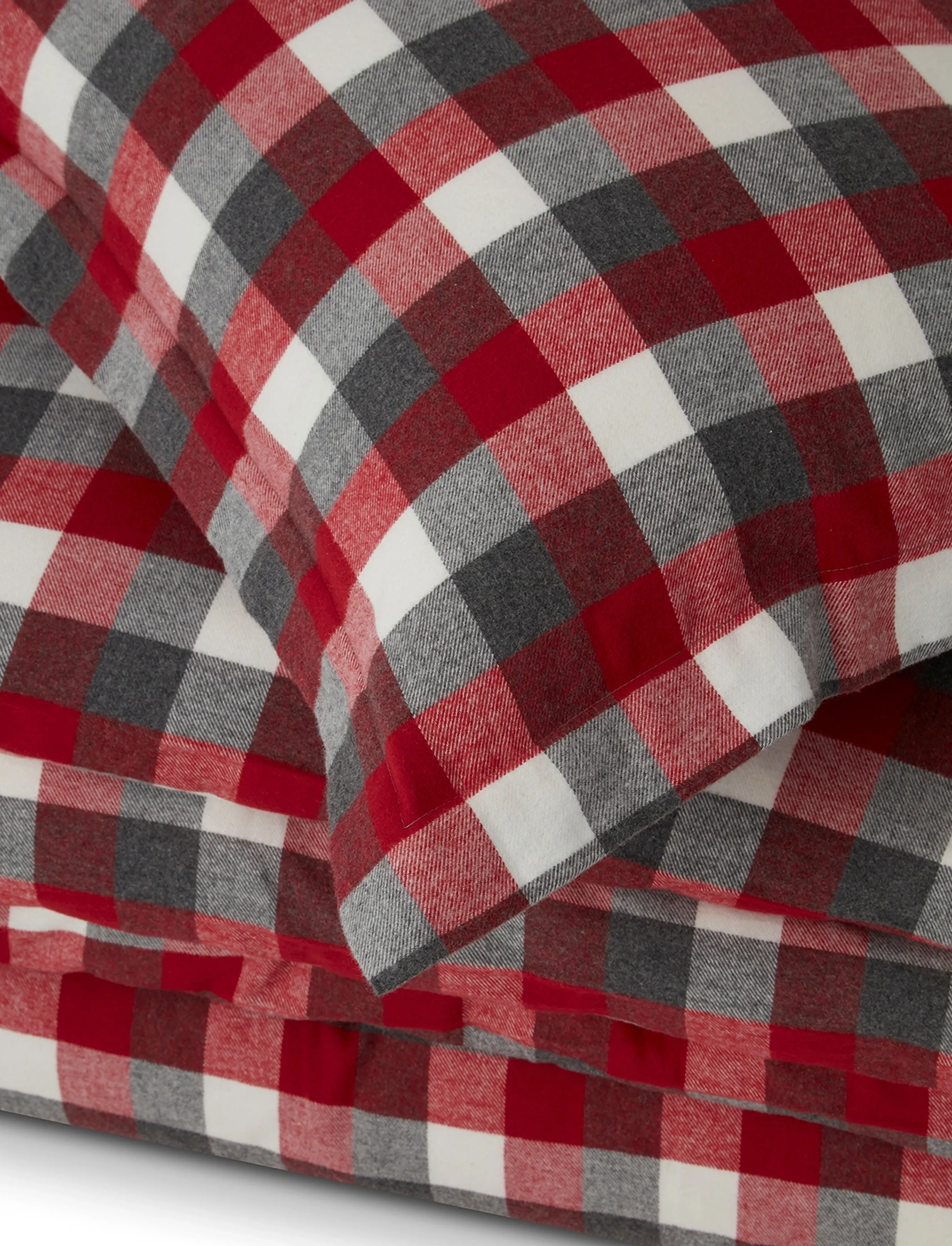 Lexington Home - Checked Cotton Flannel Bed Set - bettwäsche-set - red/dk gray - 2